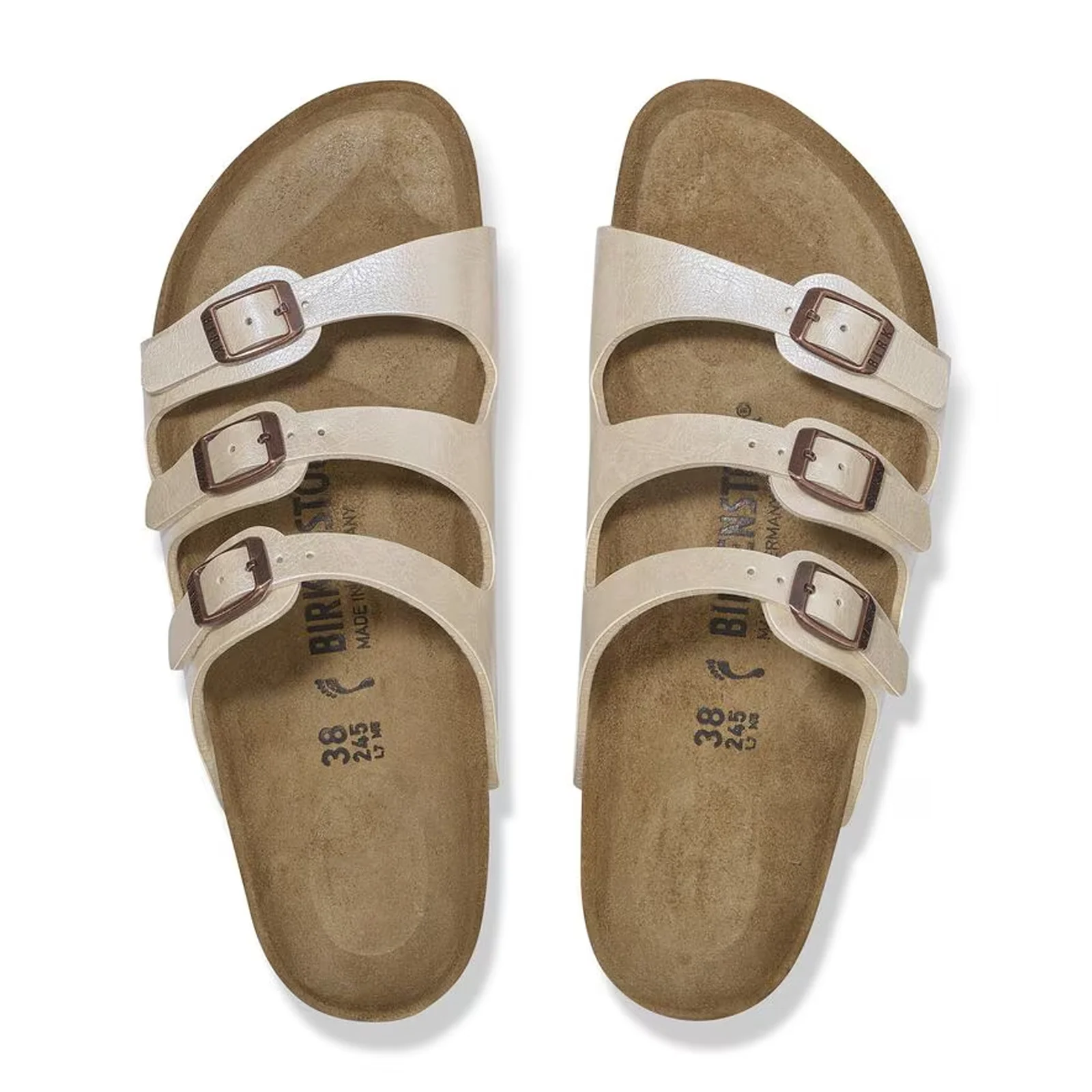 Birkenstock Florida Slide Sandal (Women) - Graceful Pearl White Birko-Flor - Image 2