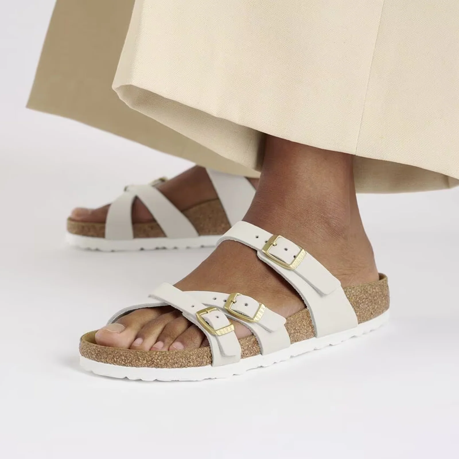 Birkenstock Franca Slide Sandal (Women) - Antique White Nubuck - Image 7