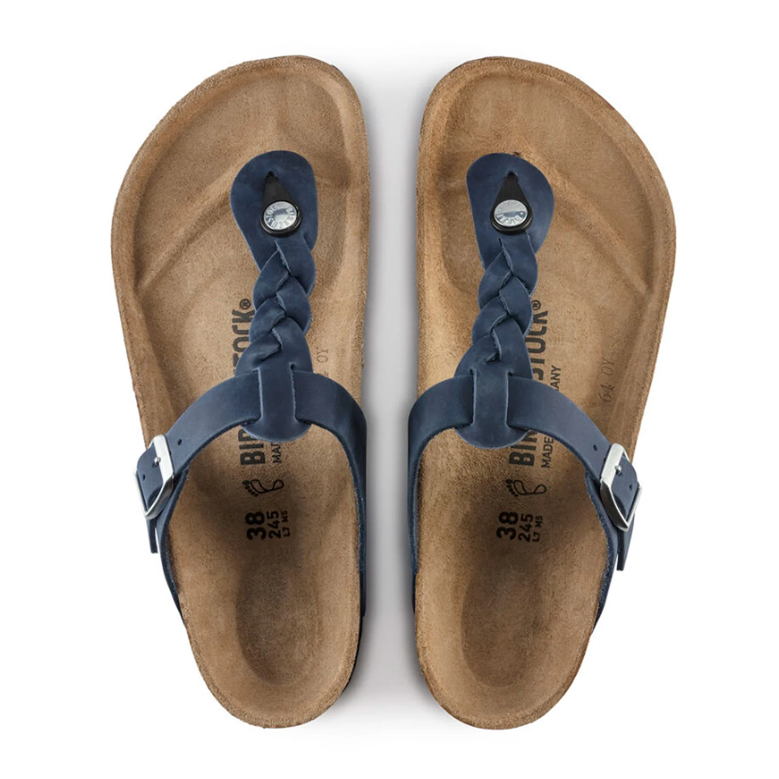 Birkenstock Gizeh Braid Sandal (Women) - Navy Oiled Leather - Image 2