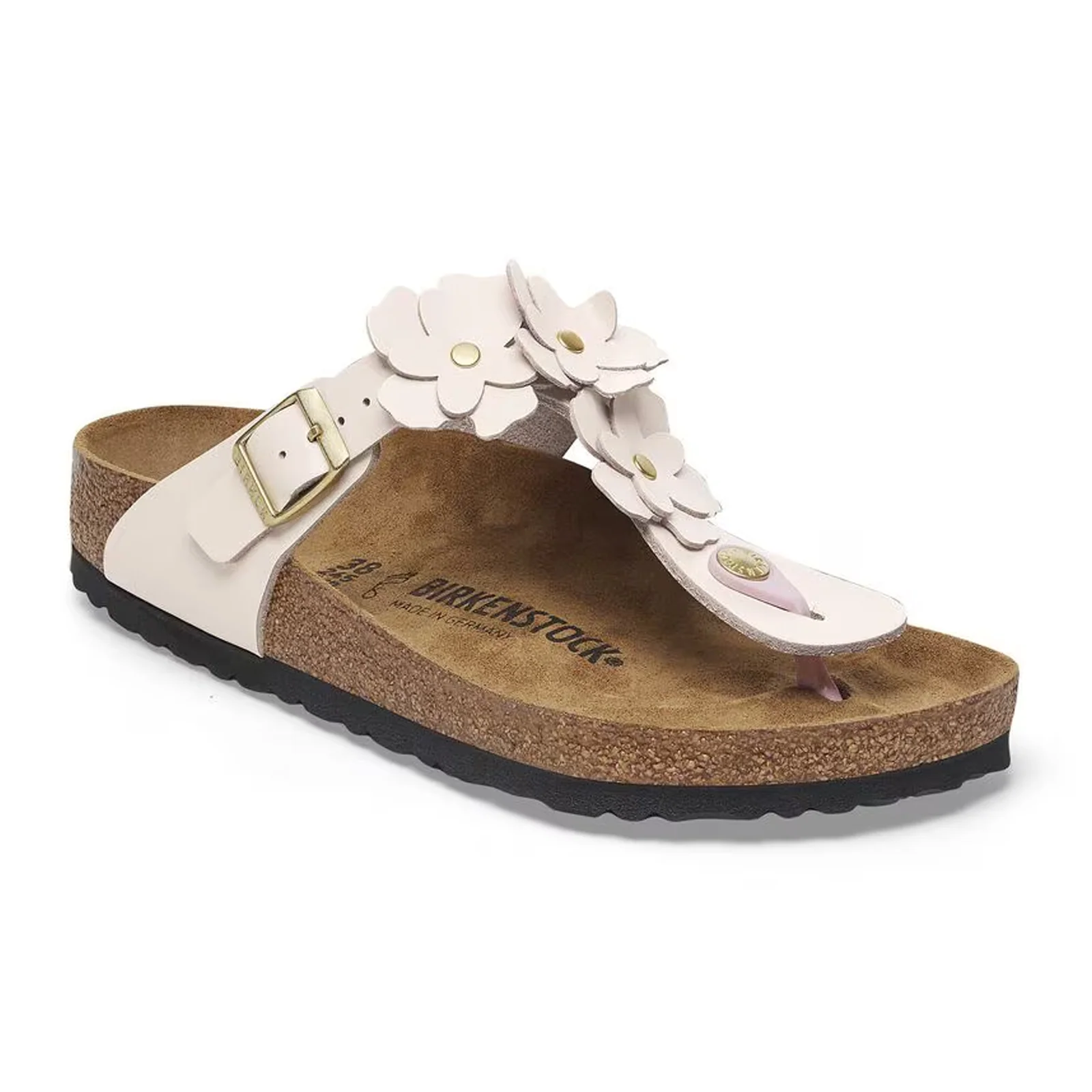 Birkenstock Gizeh Flowers Sandal (Women) - Light Rose Leather