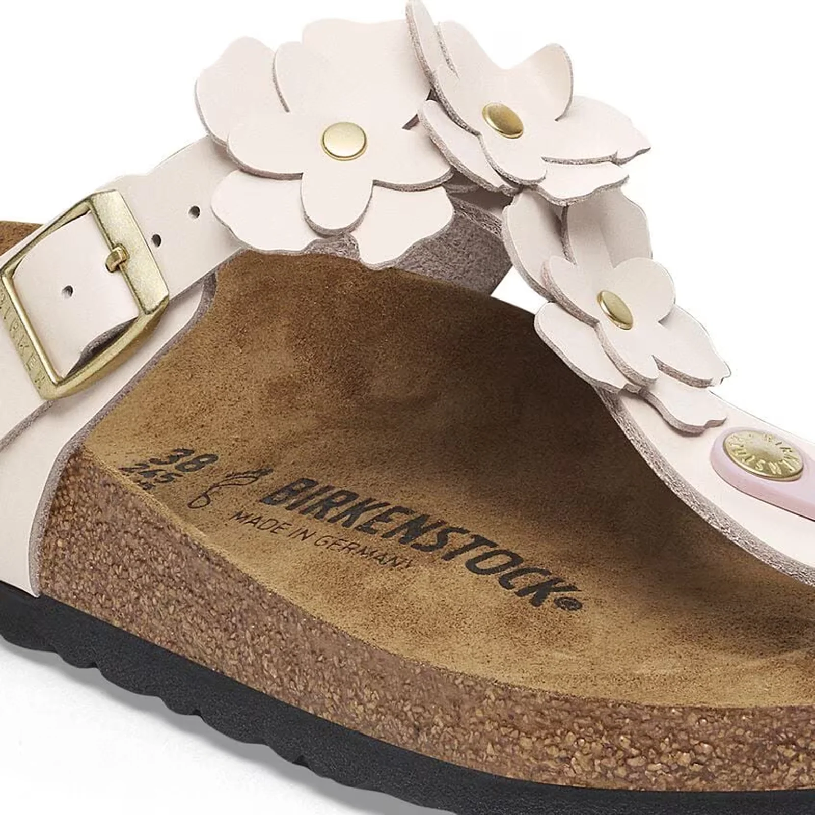 Birkenstock Gizeh Flowers Sandal (Women) - Light Rose Leather - Image 5