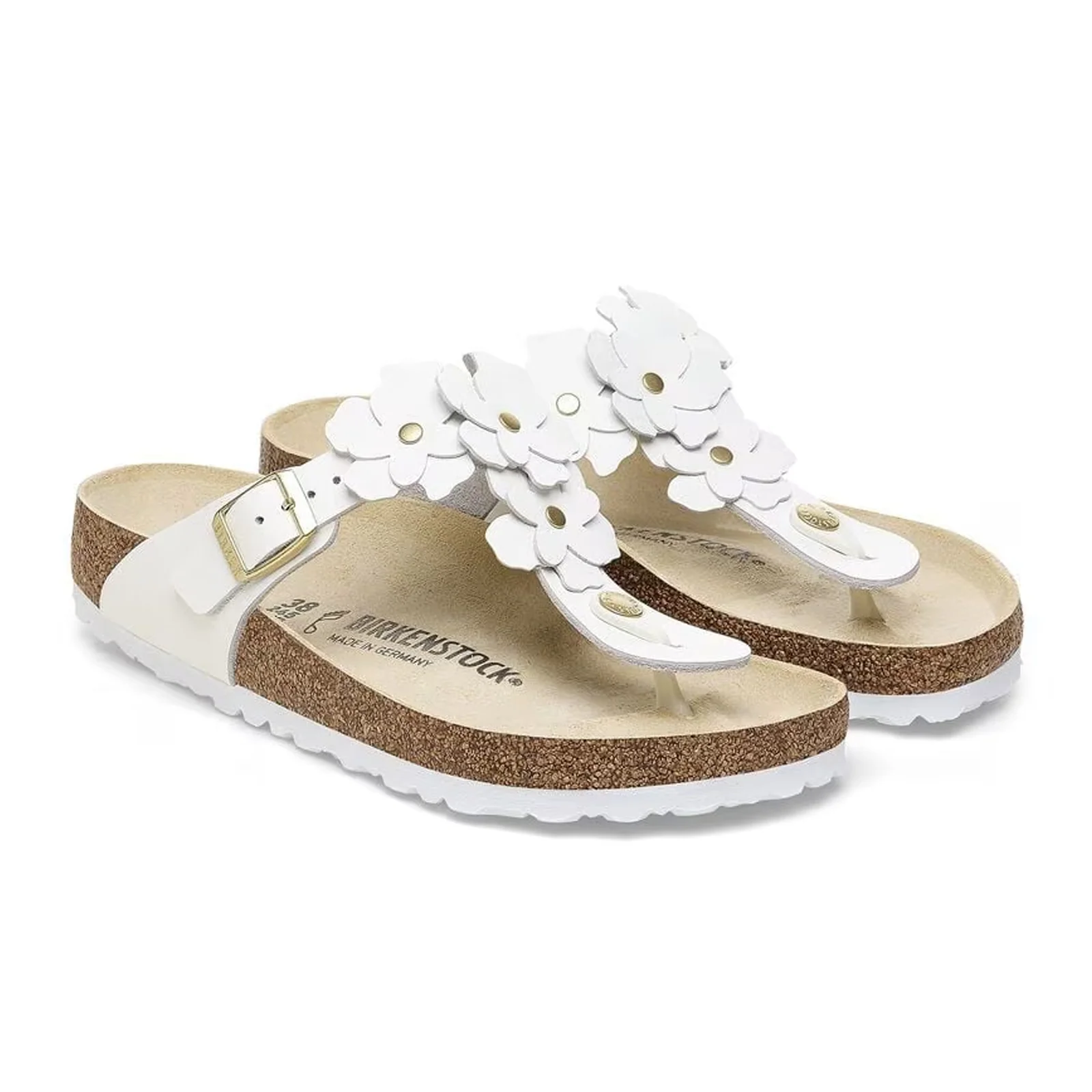 Birkenstock Gizeh Flowers Sandal (Women) - White Leather - Image 4