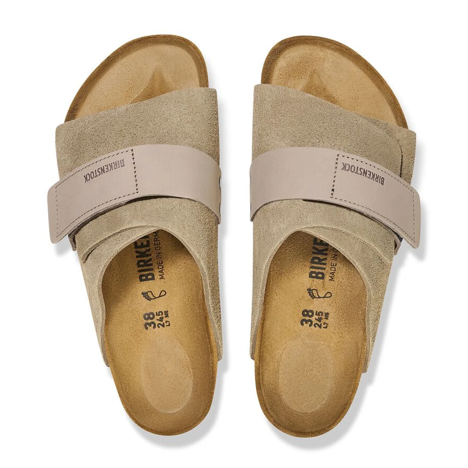 Birkenstock Kyoto Slide Sandal (Men) - Taupe Suede/Taupe Nubuck - Image 2
