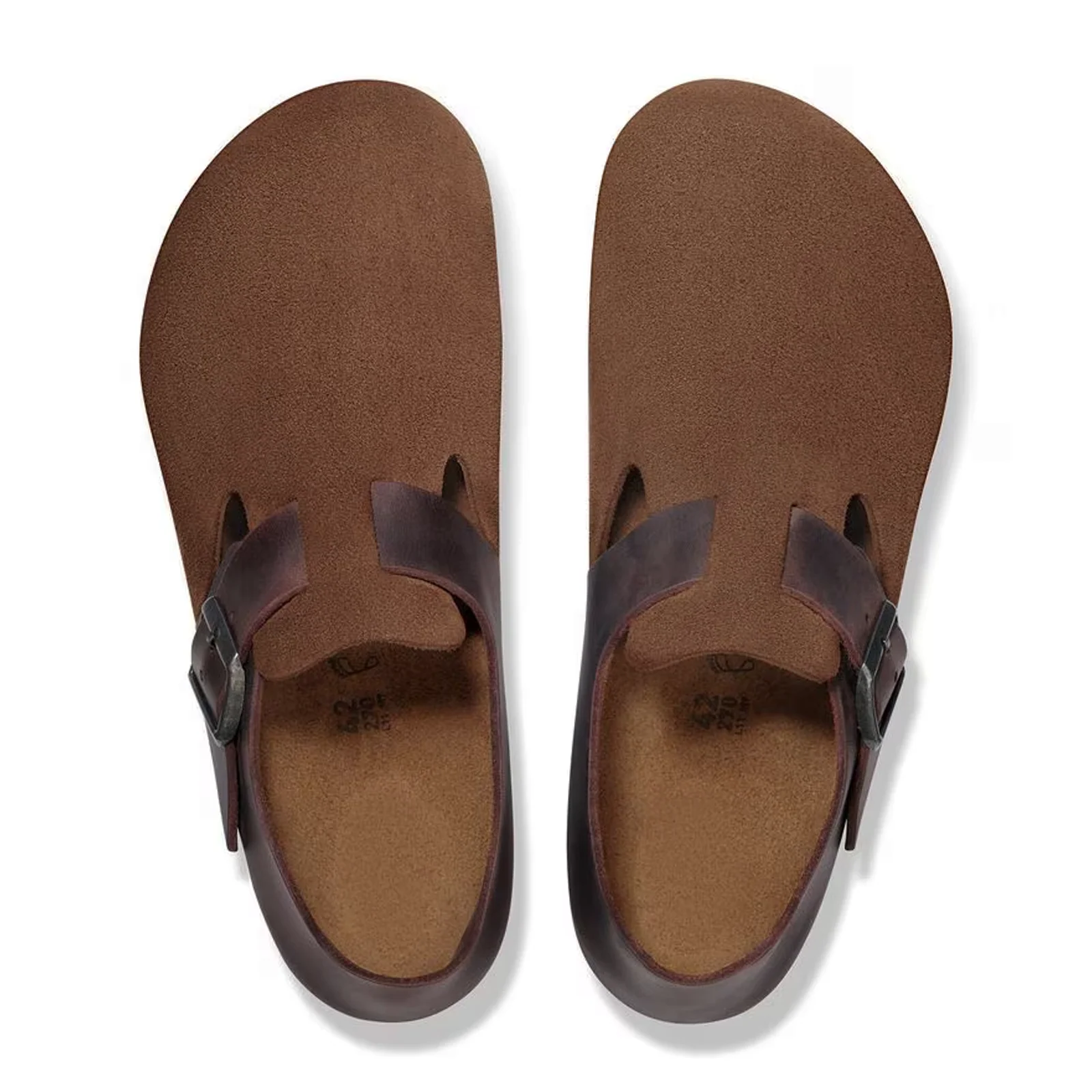 Birkenstock London Clog (Men) - Dark Tea Suede/Oiled Leather - Image 2