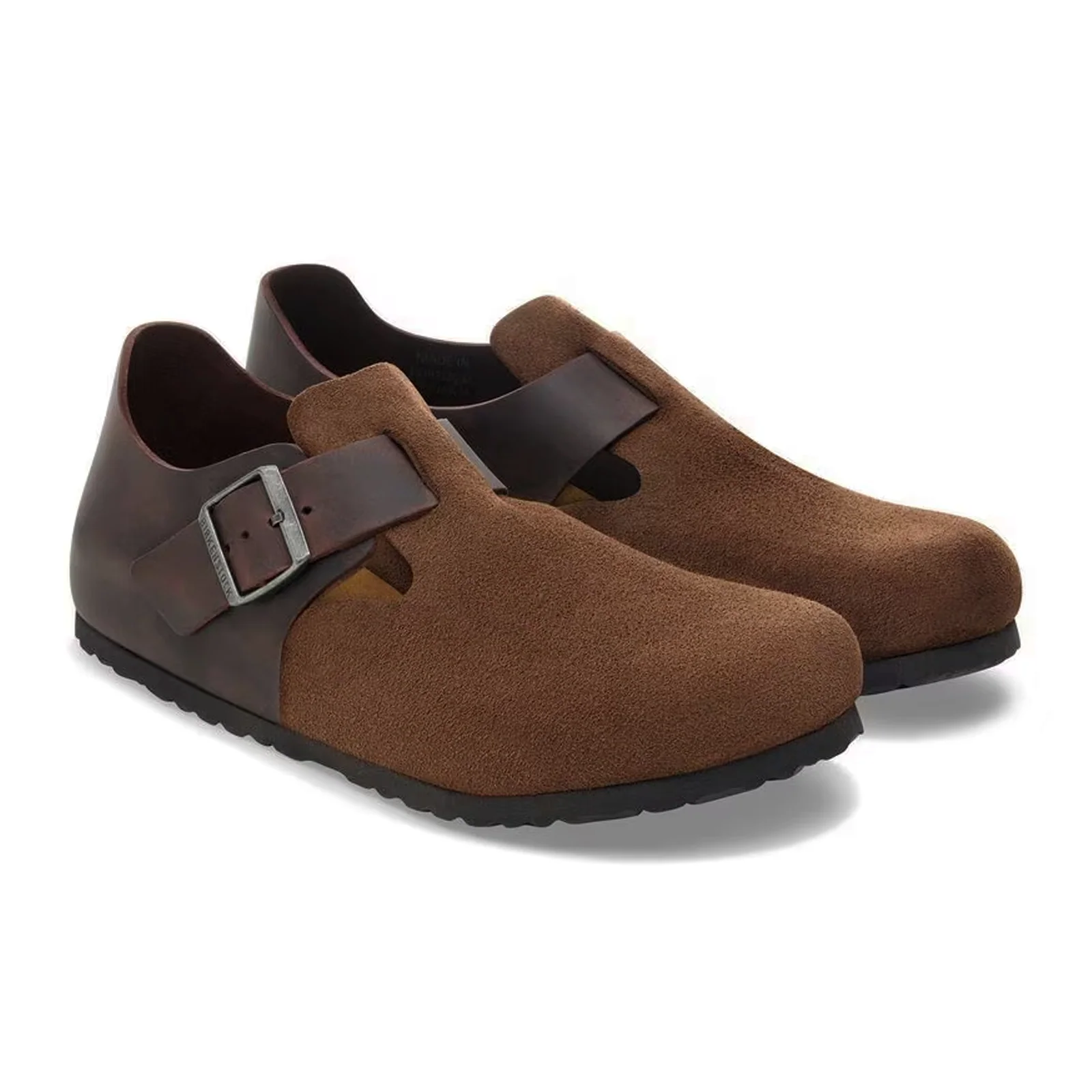 Birkenstock London Clog (Men) - Dark Tea Suede/Oiled Leather - Image 4