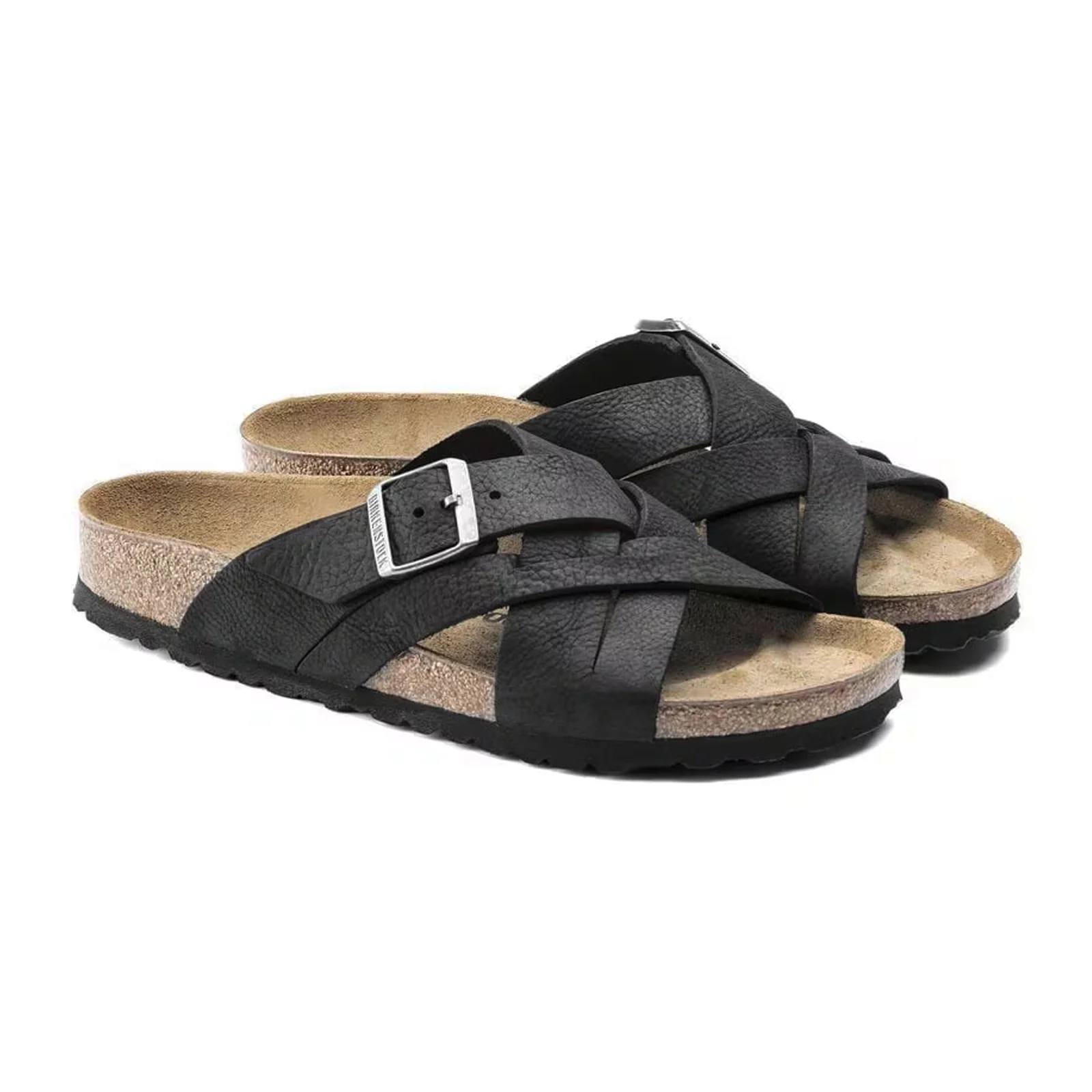Birkenstock Lugano Slide Sandal (Unisex) - Camberra Black Oiled Leather - Image 4