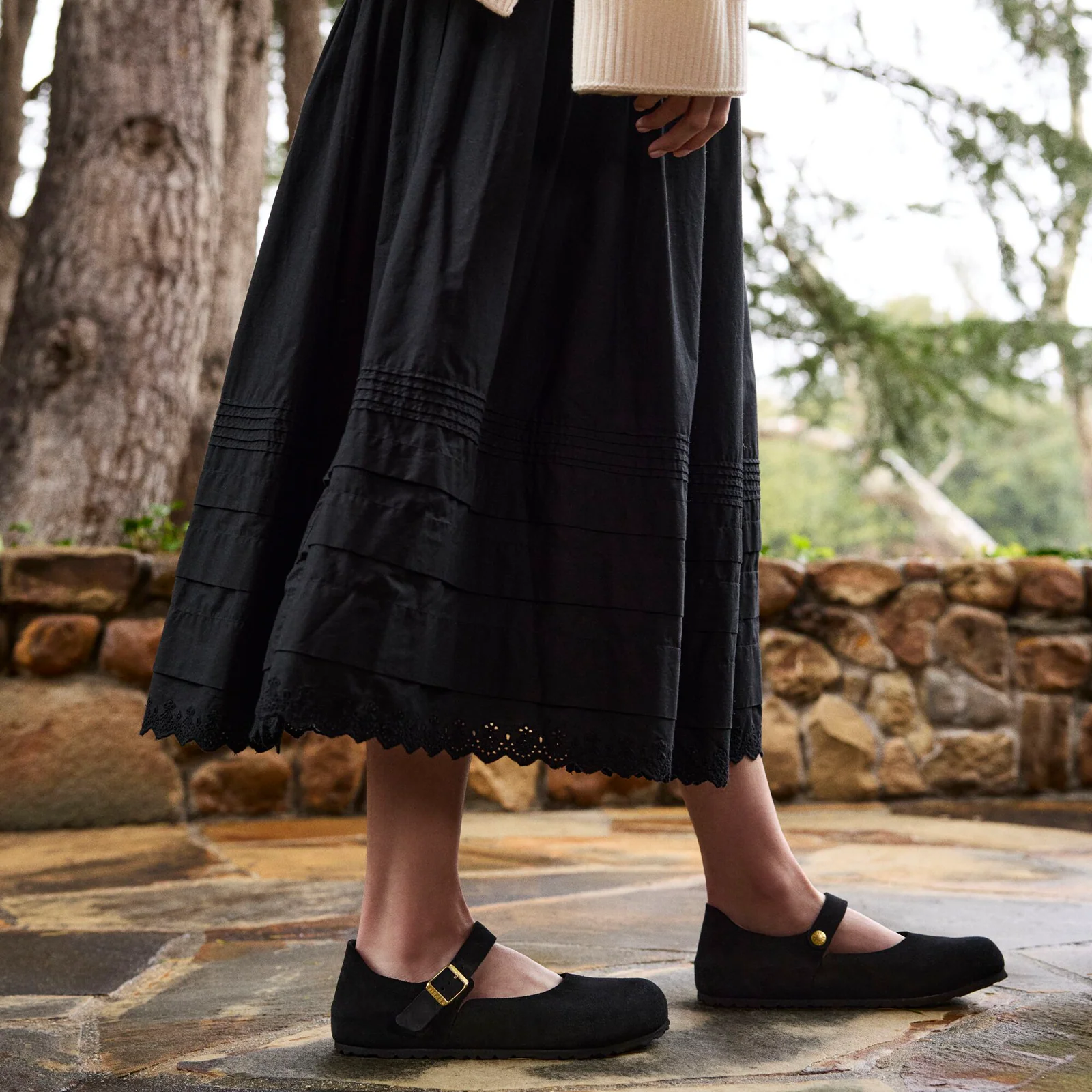 Birkenstock Mantova Mary Jane Flat (Women) - Black Suede - Image 9