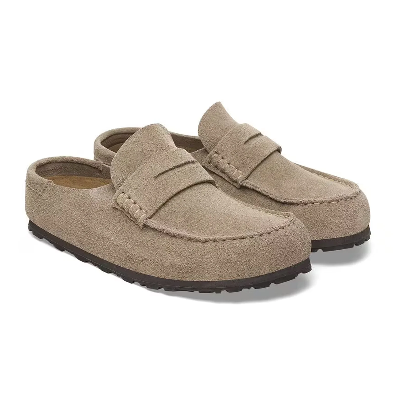 Birkenstock Naples Wrapped Narrow Clog (Women) - Taupe Suede - Image 4