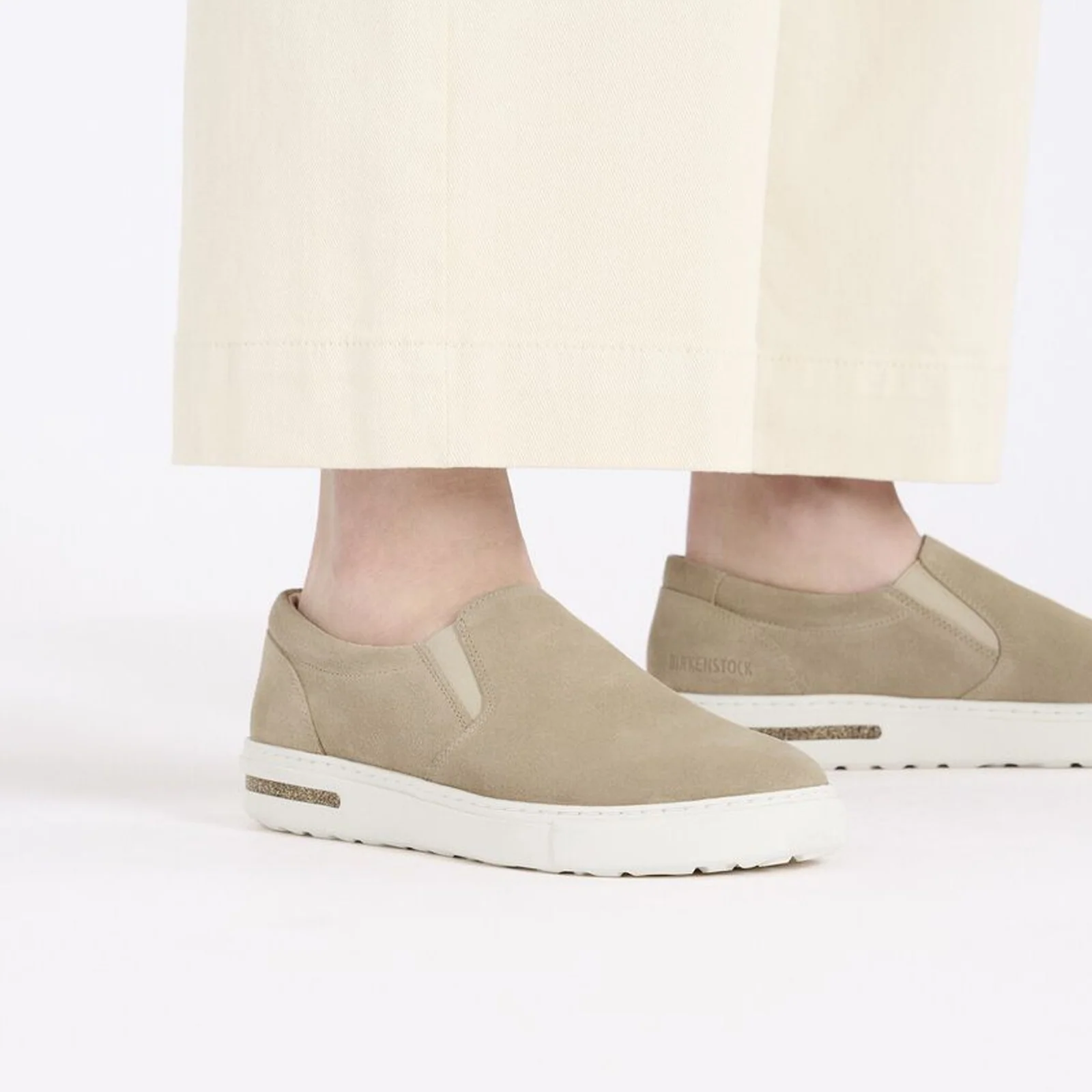 Birkenstock Oswego Narrow Slip On Sneaker (Women) - Taupe Suede - Image 7