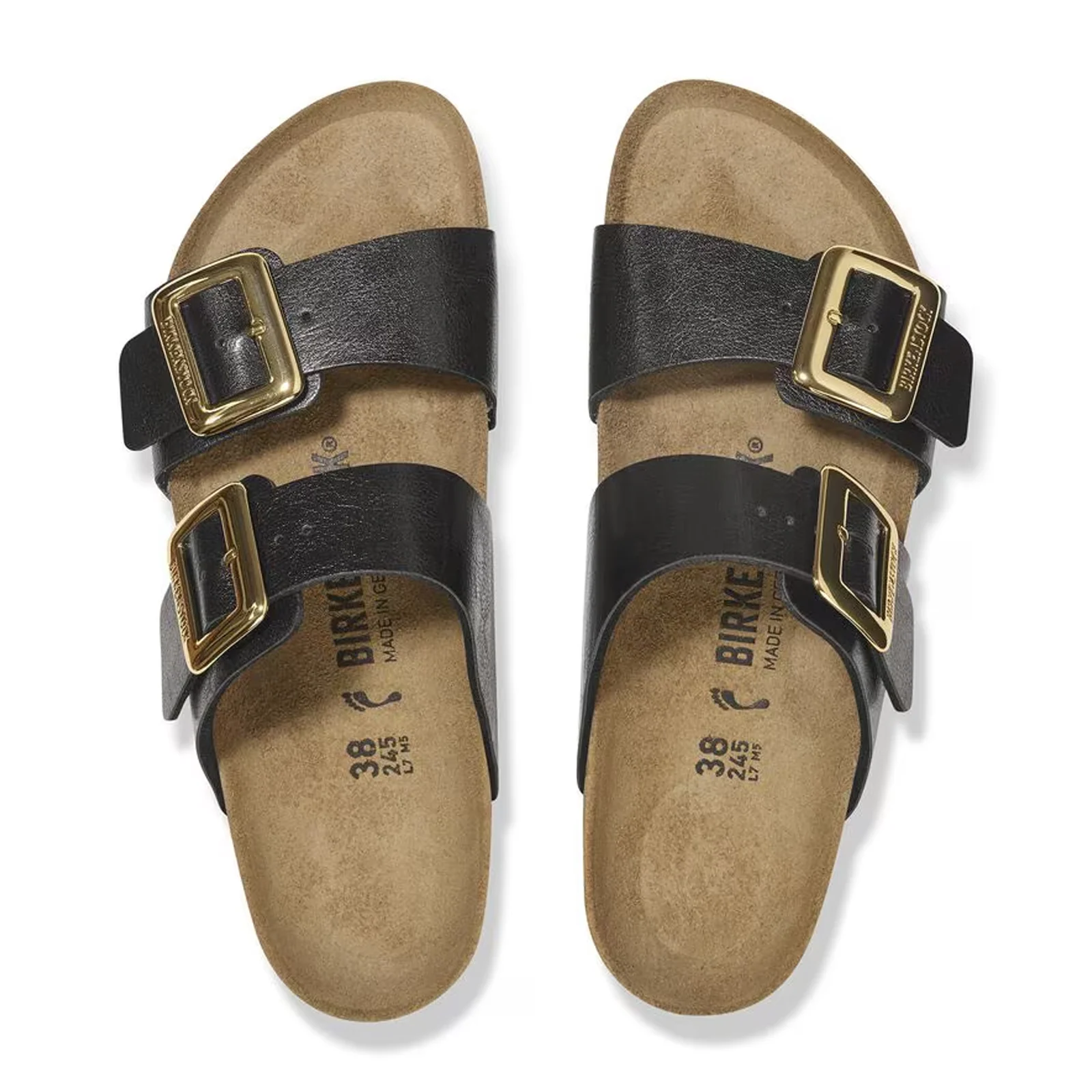 Birkenstock Sydney Luxe Buckle Narrow Slide Sandal (Women) - Graceful Licorice Birko-Flor - Image 2