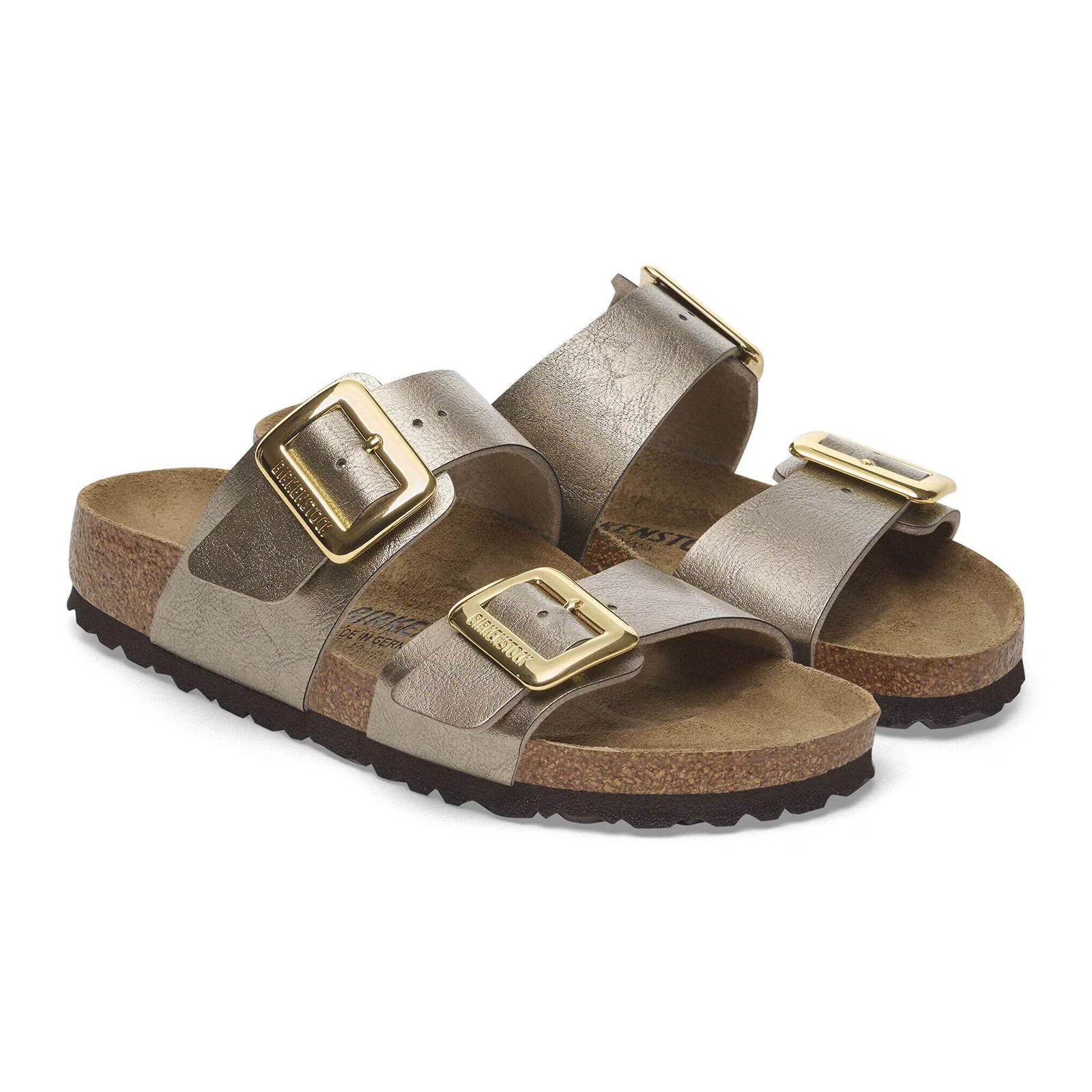 Birkenstock Sydney Luxe Buckle Slide Sandal (Women) - Graceful Taupe Birko-Flor - Image 4