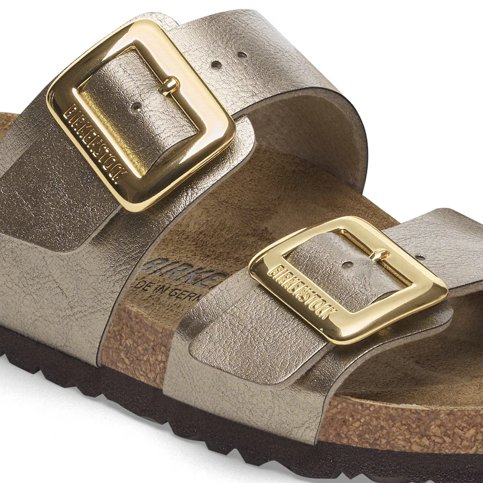 Birkenstock Sydney Luxe Buckle Slide Sandal (Women) - Graceful Taupe Birko-Flor - Image 5