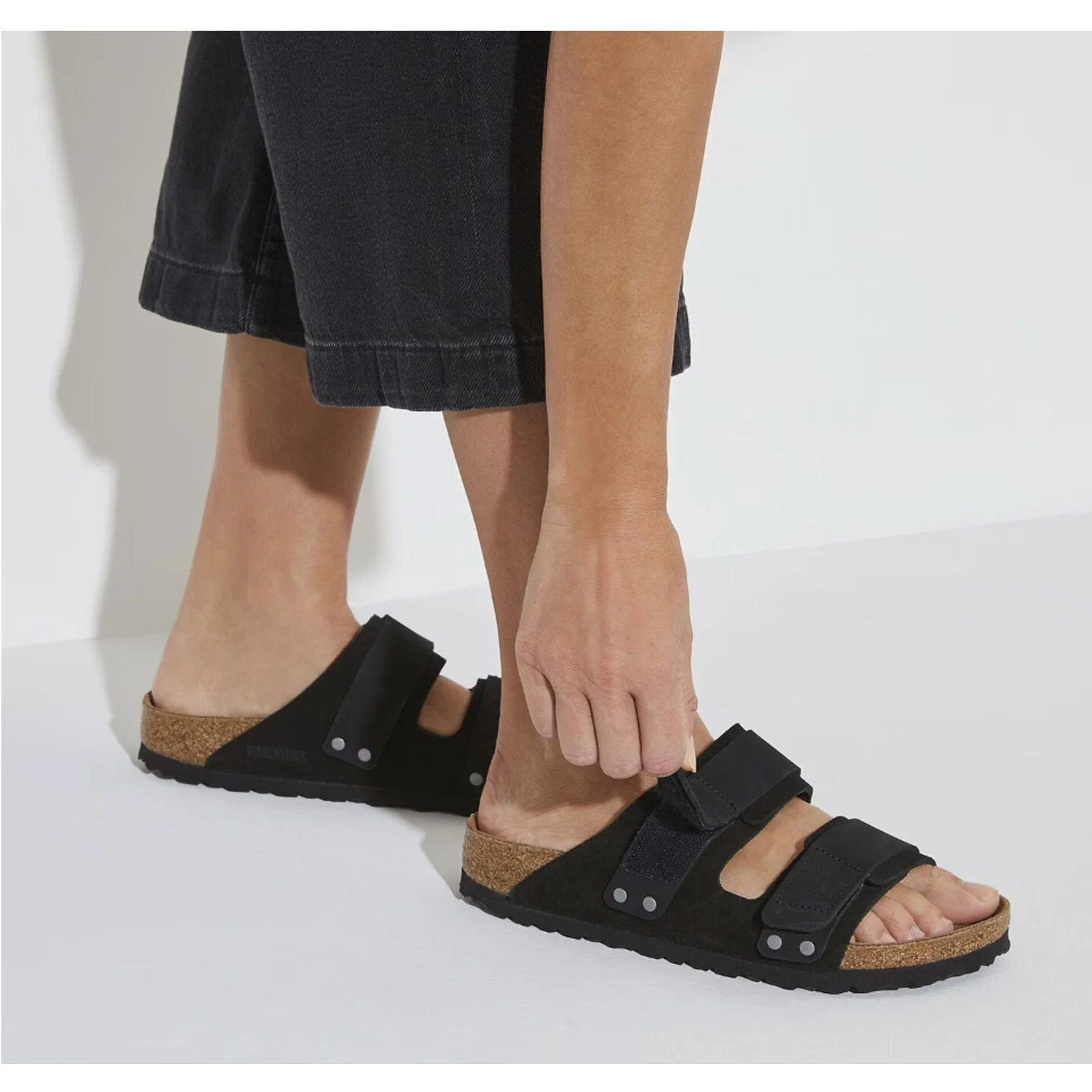 Birkenstock Uji Slide Sandal (Men) - Black Suede/Black Nubuck - Image 6