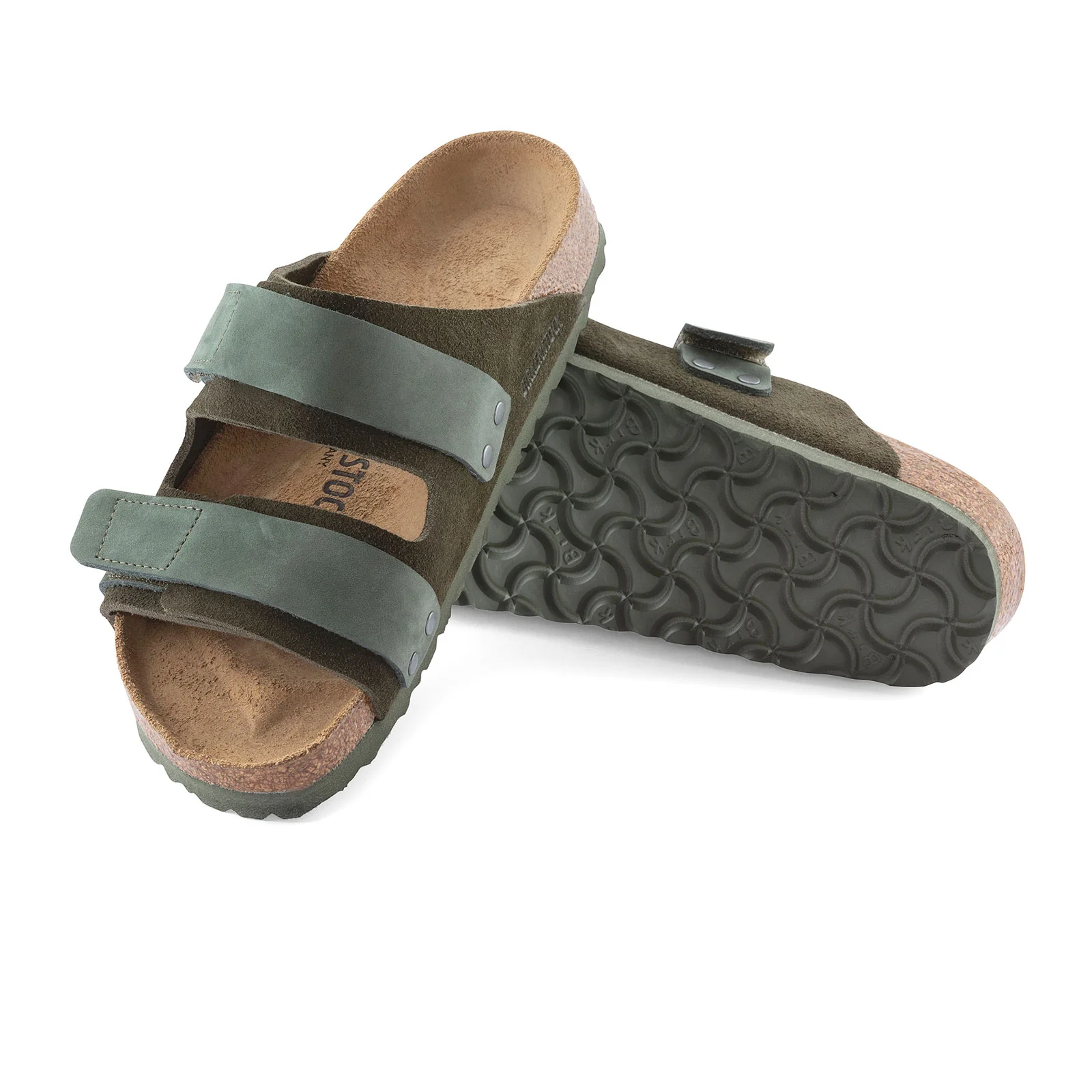 Birkenstock Uji Slide Sandal (Men) - Thyme Suede/Thyme Nubuck - Image 3