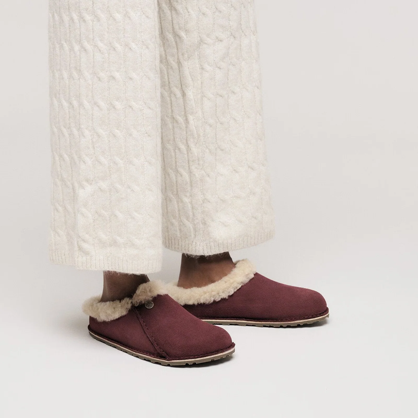 Birkenstock Zermatt Premium Slipper (Women) - Zinfandel Suede/Sandcastle Shearling - Image 6