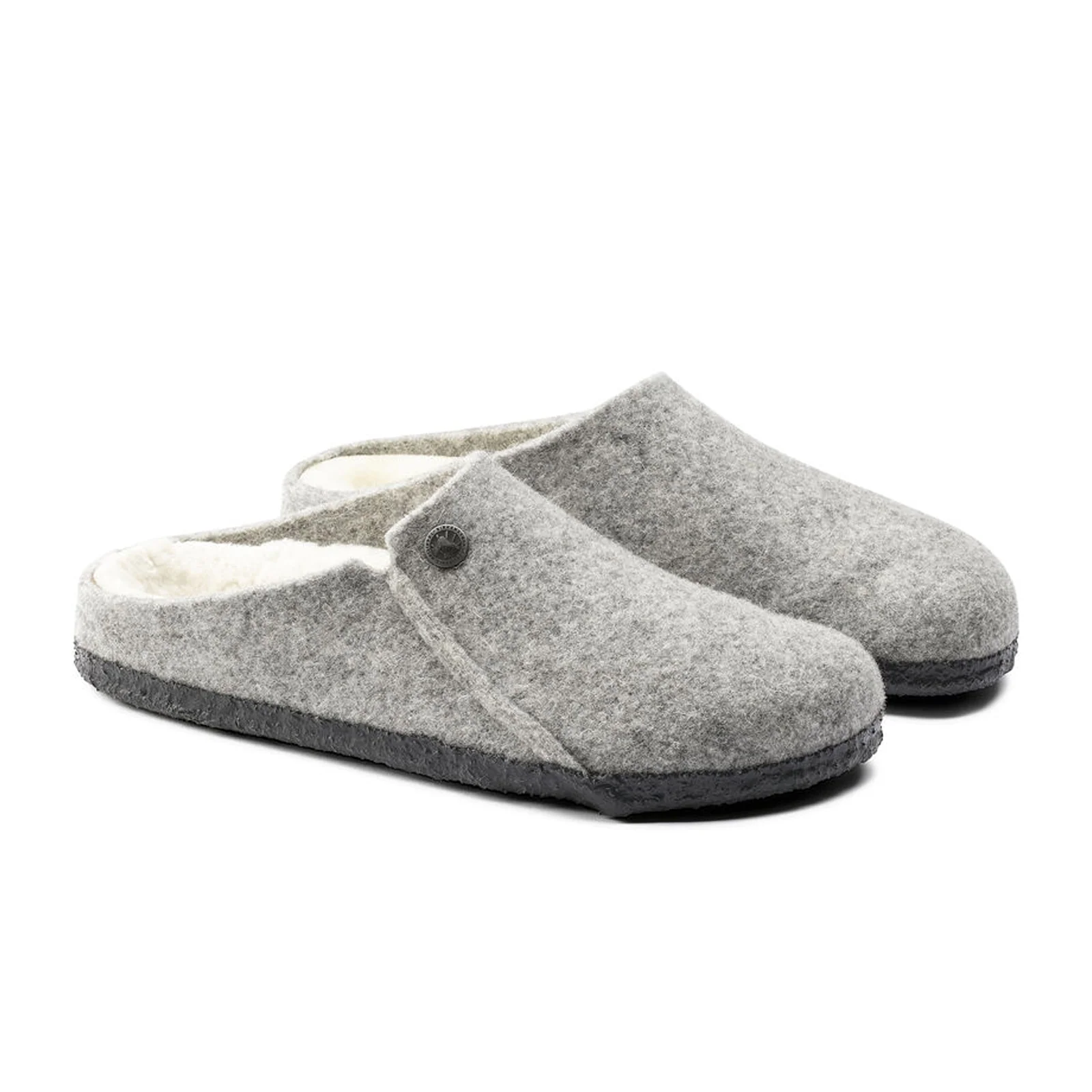 Birkenstock Zermatt Slipper (Women) - Light Gray Wool/Natural Shearling - Image 4
