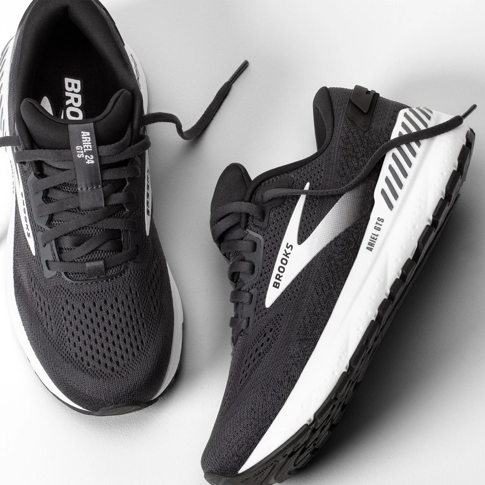 Brooks Ariel GTS 24 Running Shoe (Women) - Ebony/Black/White - Image 7