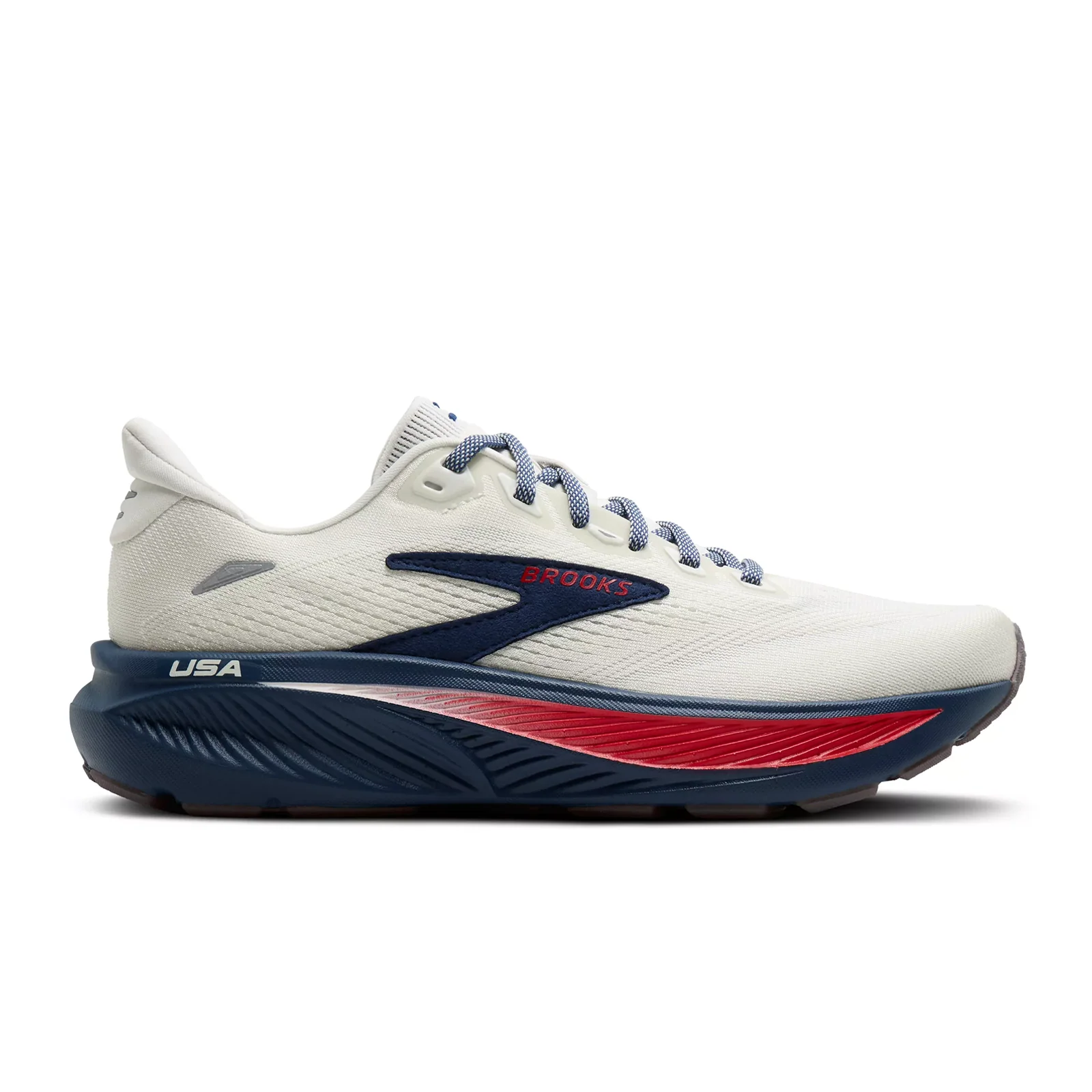 Brooks Ghost 18 Running Shoe (Men) - Coconut/Red/Blue