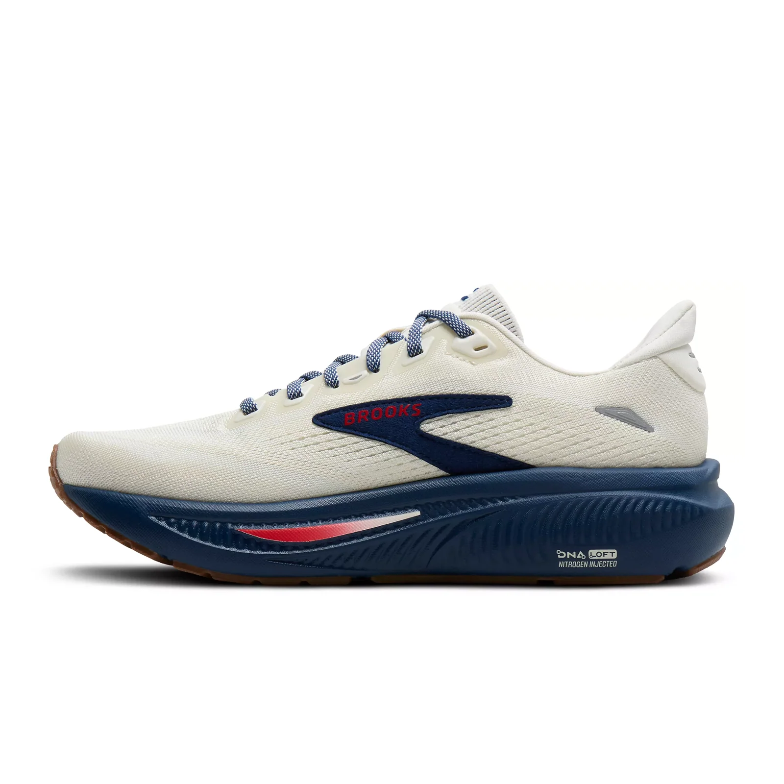 Brooks Ghost 18 Running Shoe (Men) - Coconut/Red/Blue - Image 2
