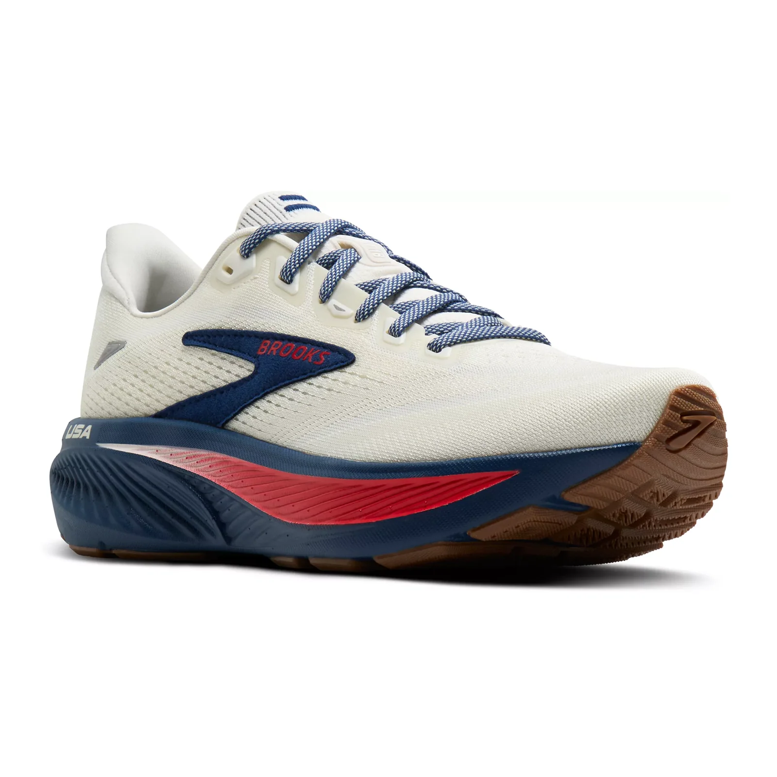 Brooks Ghost 18 Running Shoe (Women) - Coconut/Red/Blue - Image 3