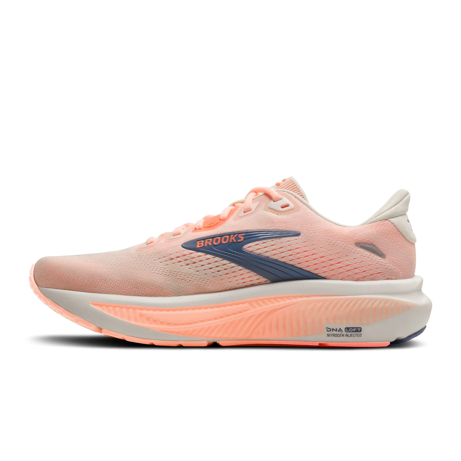 Brooks Ghost 18 Running Shoe (Women) - Star White/Cyber Peach/Grey - Image 2