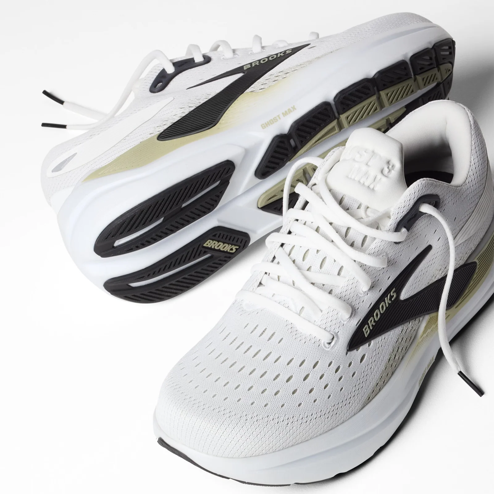 Brooks Ghost Max 3 Running Shoe (Men) - Bright White/Tea/Black - Image 7