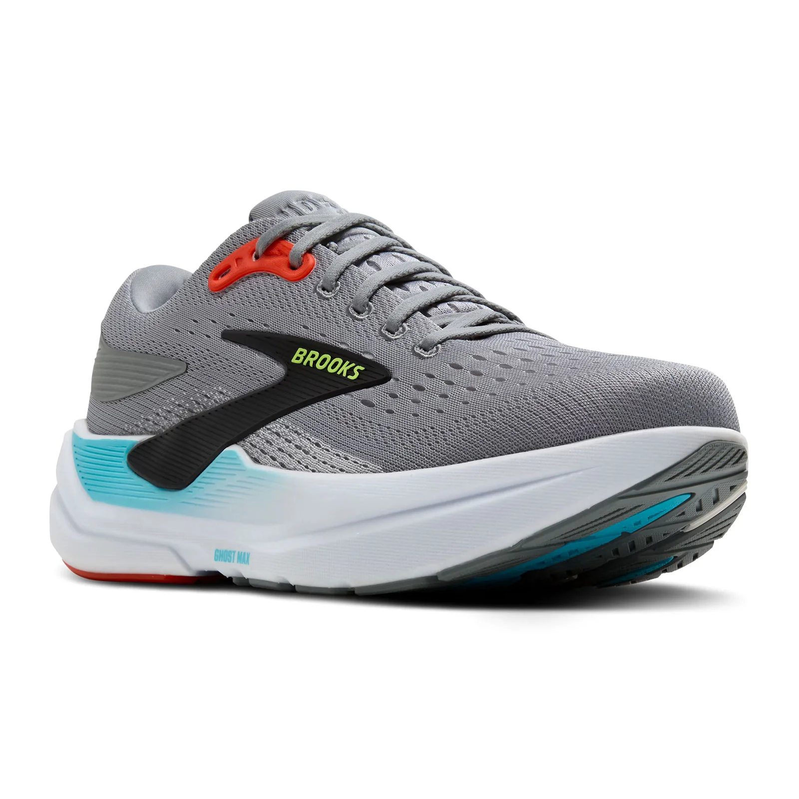 Brooks Ghost Max 3 Running Shoe (Men) - Primer Grey/Antarctica/Red - Image 3