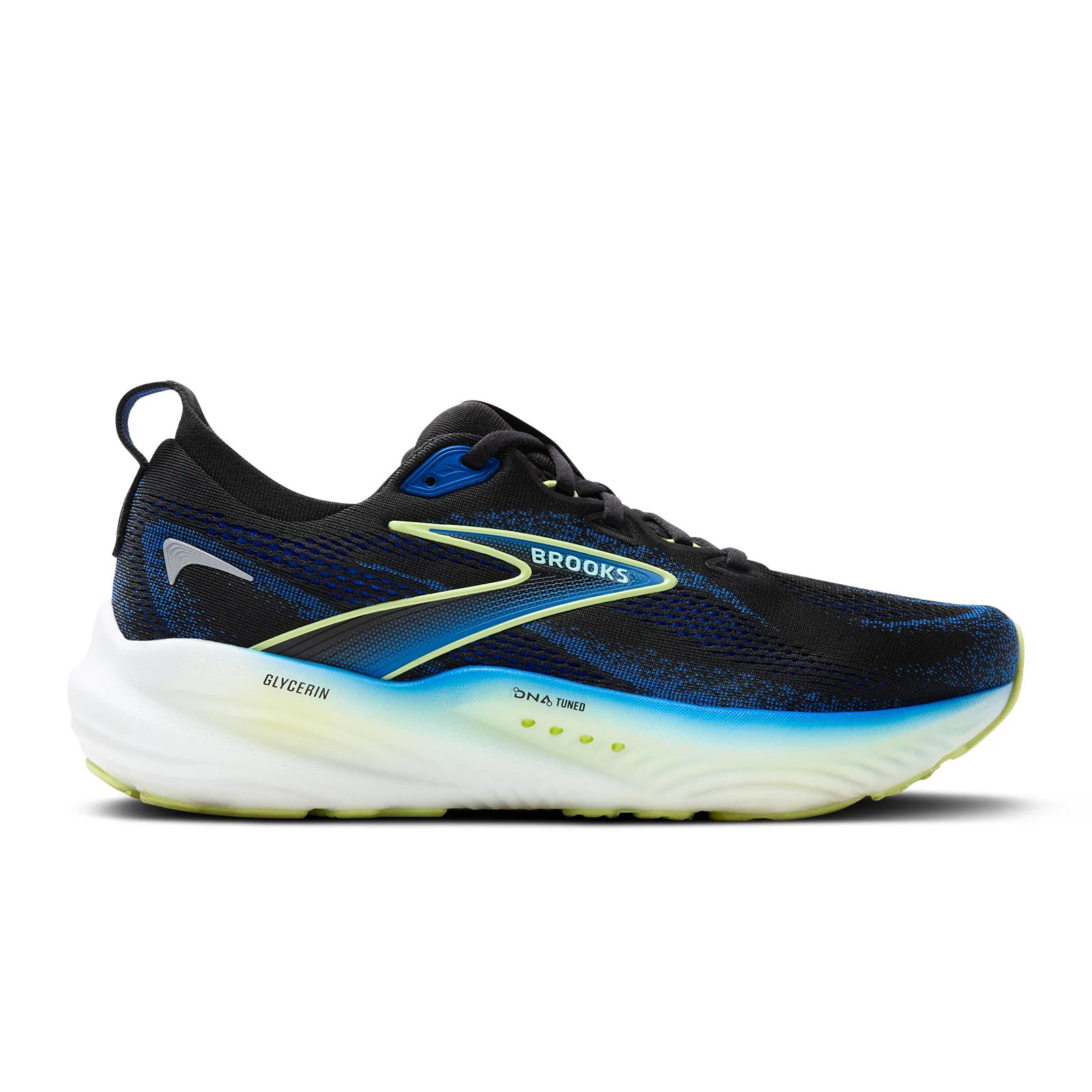 Brooks Glycerin 22 Running Shoe (Men) - Black/Cobalt/Neo Yellow