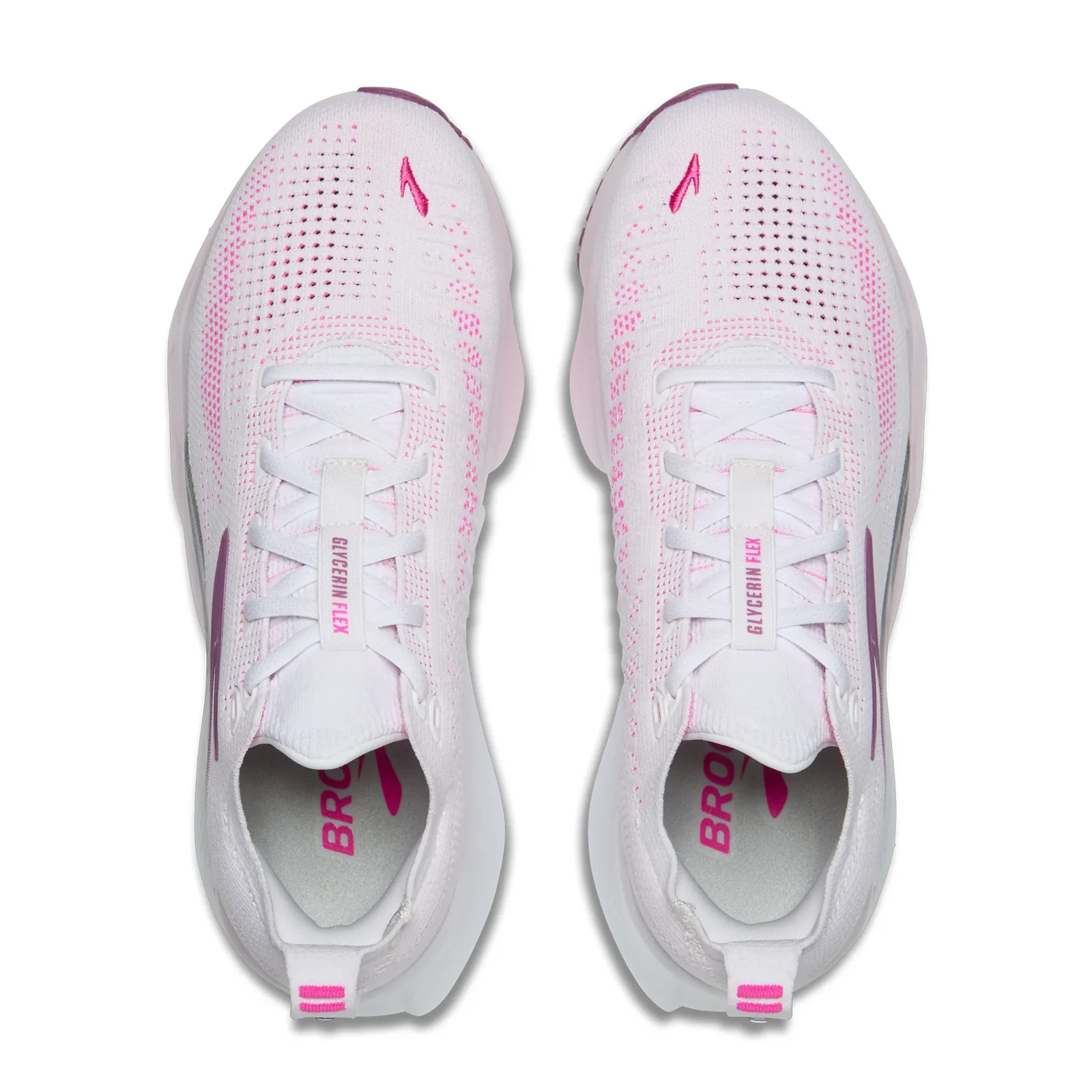 Brooks Glycerin Flex Running Shoe (Women) - White/Cyber Pink/Argyle - Image 5