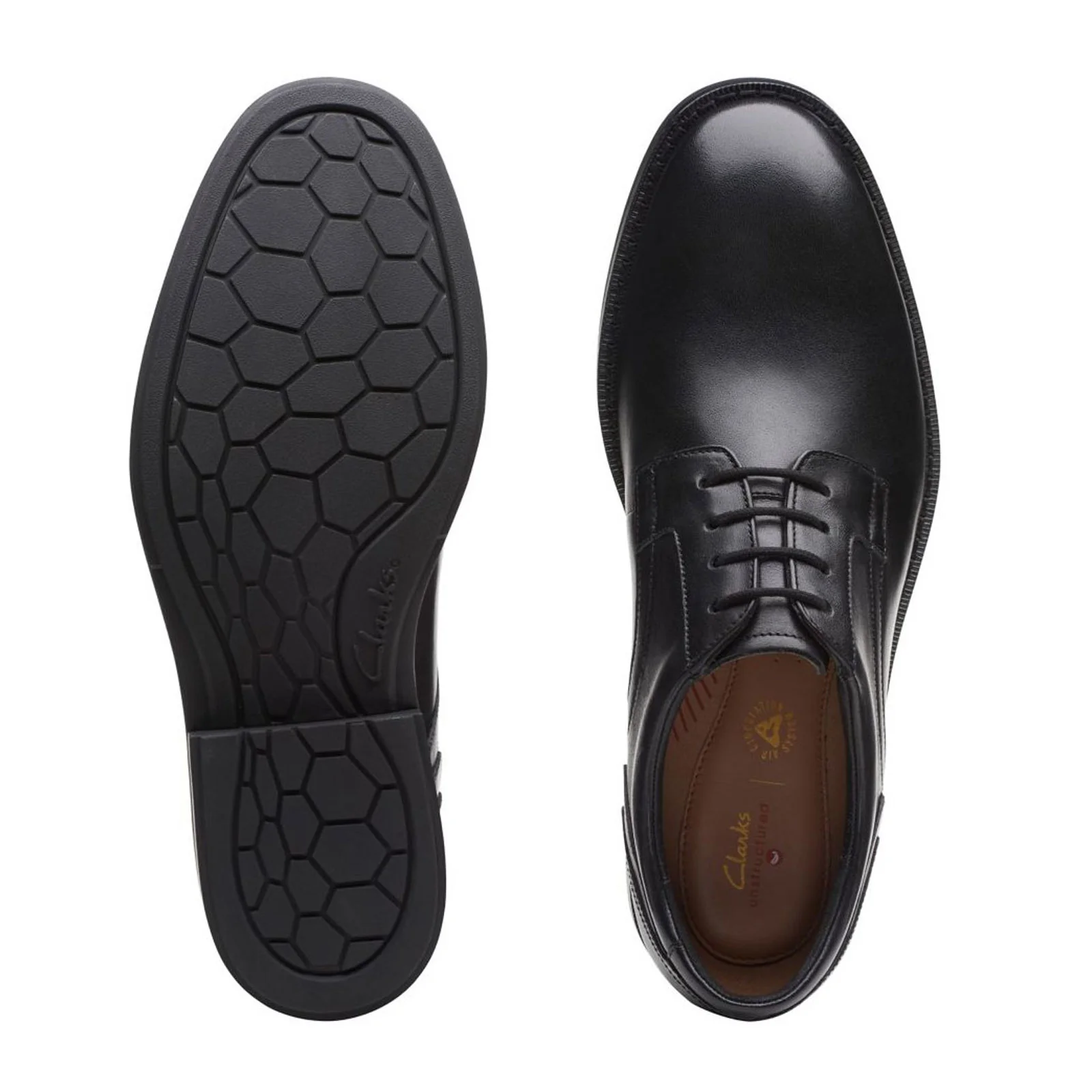 Clarks Un Hugh Lace Oxford (Men) - Black Leather - Image 3