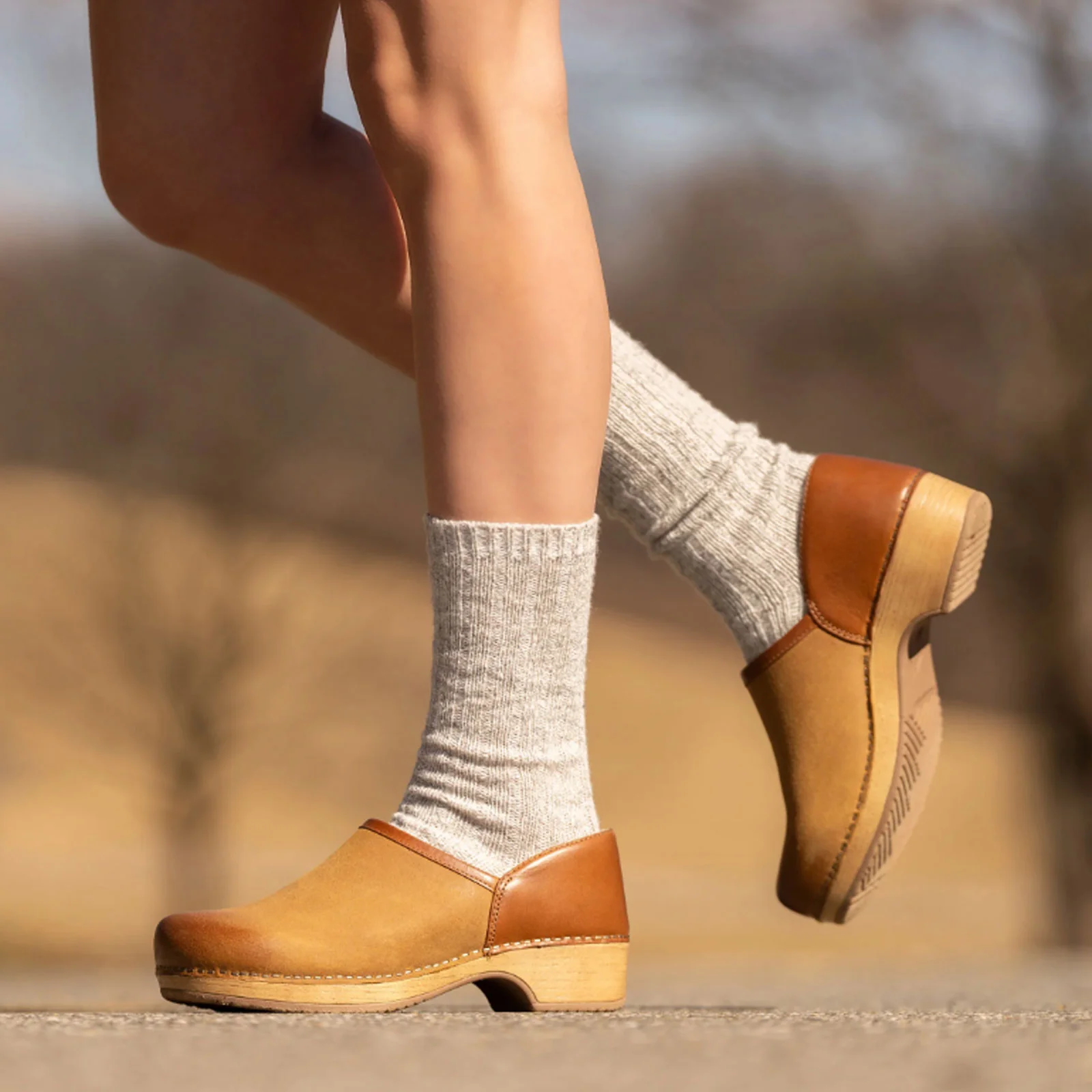 Dansko Brenna Clog (Women) - Tan Burnished Suede - Image 8