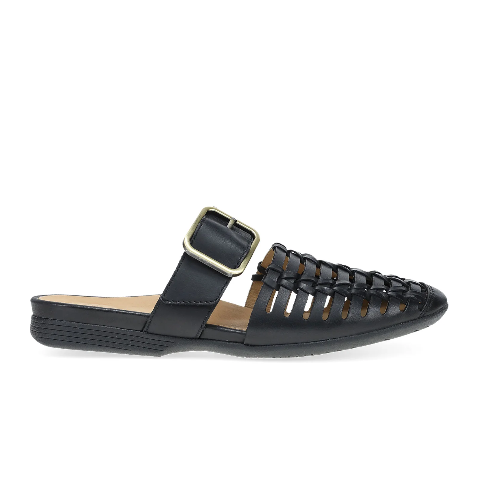 Dansko Leilani Flat (Women) - Black Burnished Nappa