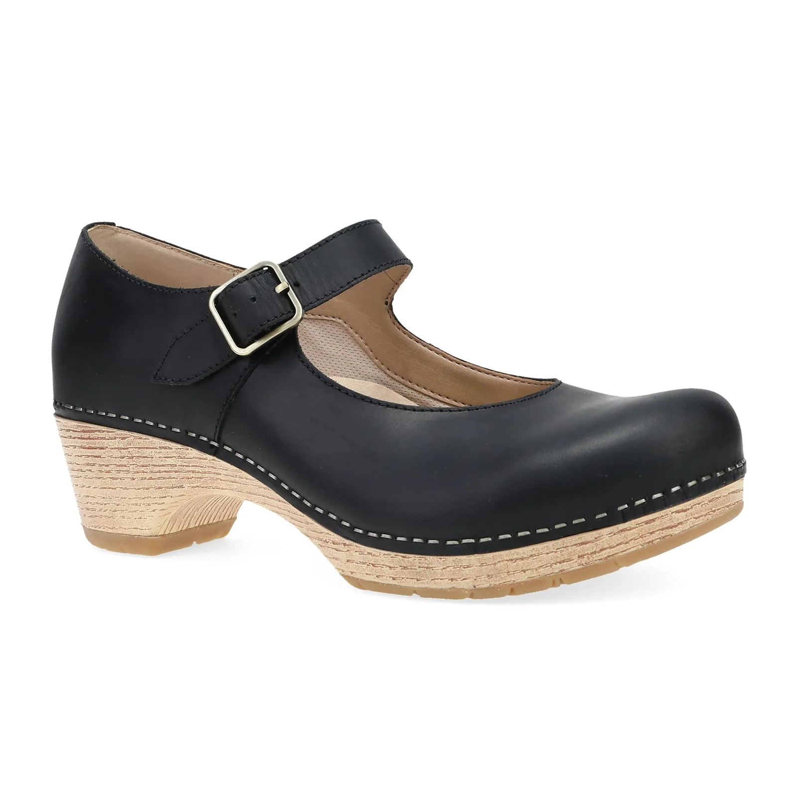 Dansko Lilah Heeled Clog (Women) - Black Oiled Pull Up