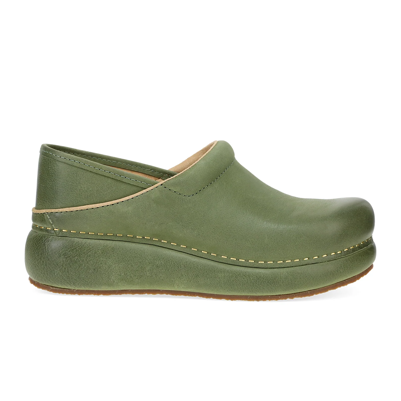 Dansko Platform Pro Clog (Women) - Green Burnished Nubuck
