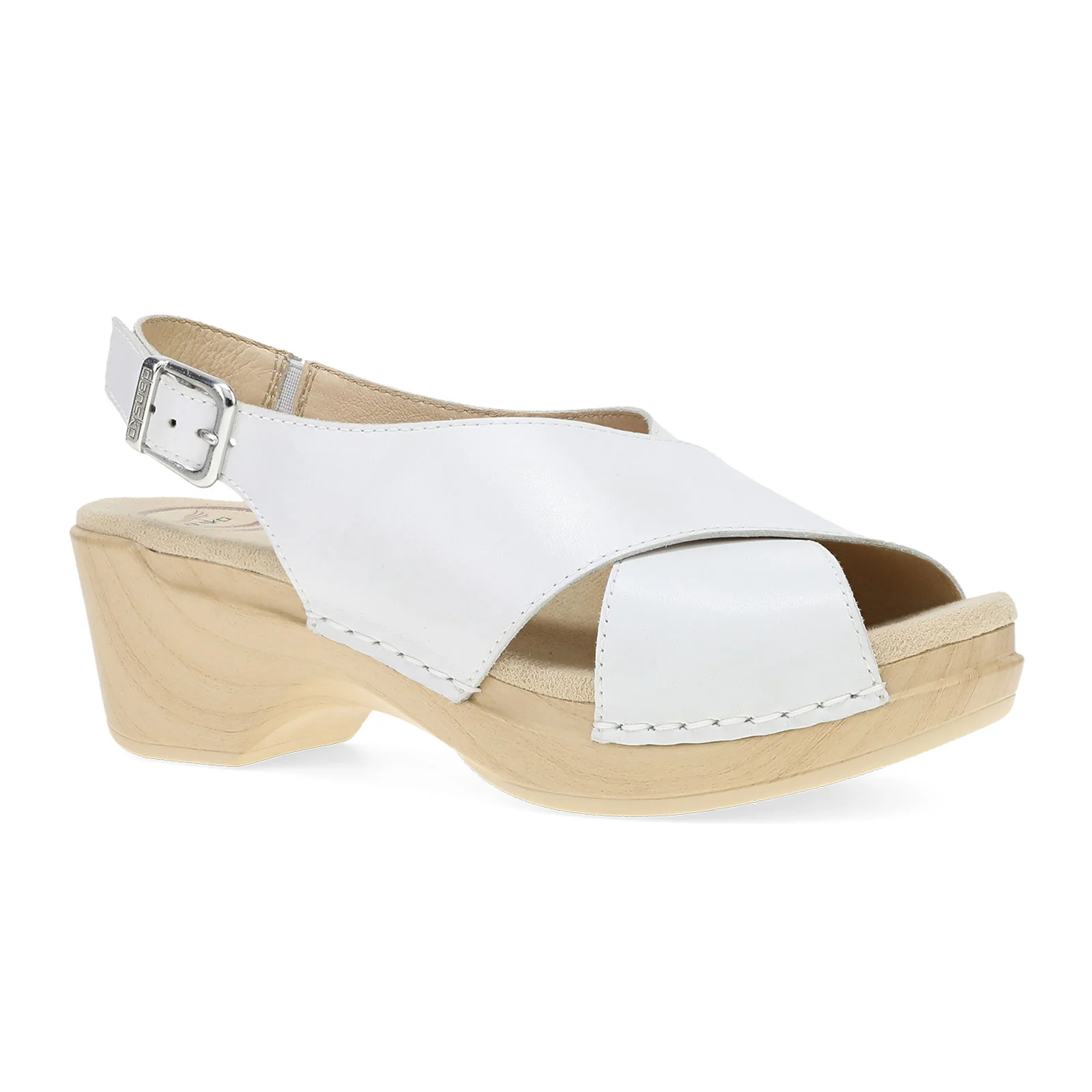 Dansko Sloane Wedge Sandal (Women) - White Full Grain - Image 2