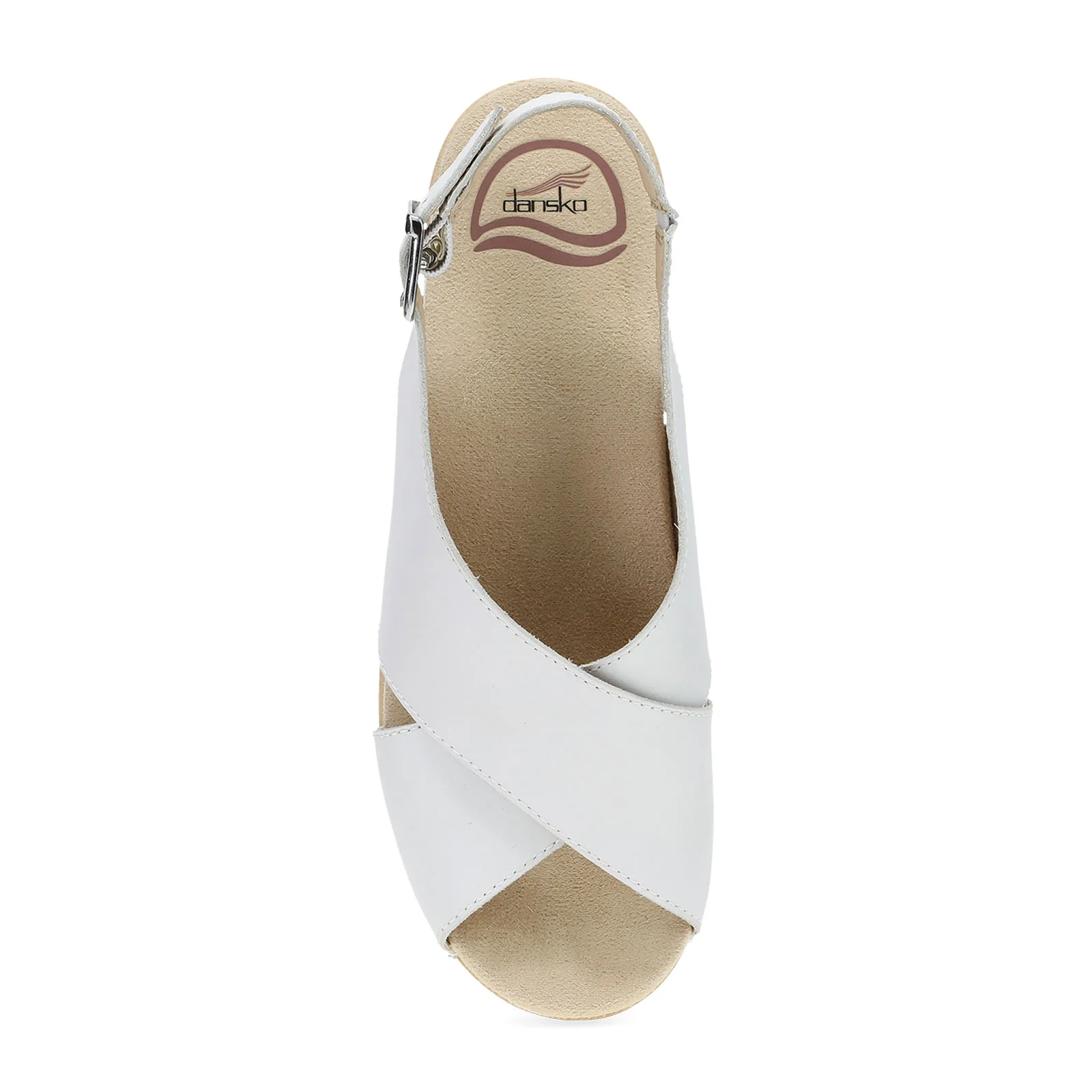 Dansko Sloane Wedge Sandal (Women) - White Full Grain - Image 4