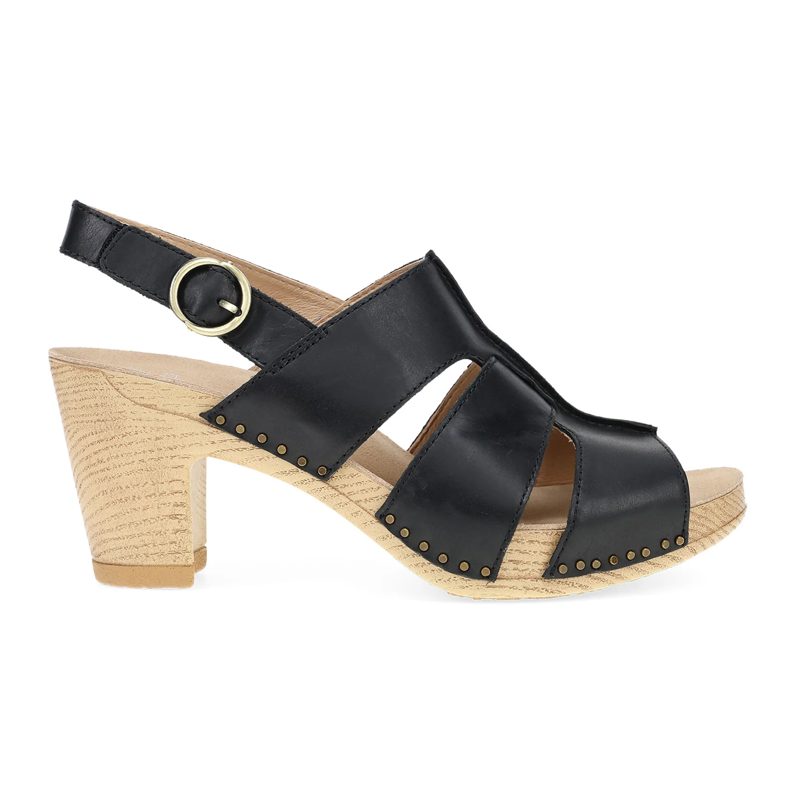 Dansko Tatiana Wedge Sandal (Women) - Black Pull Up