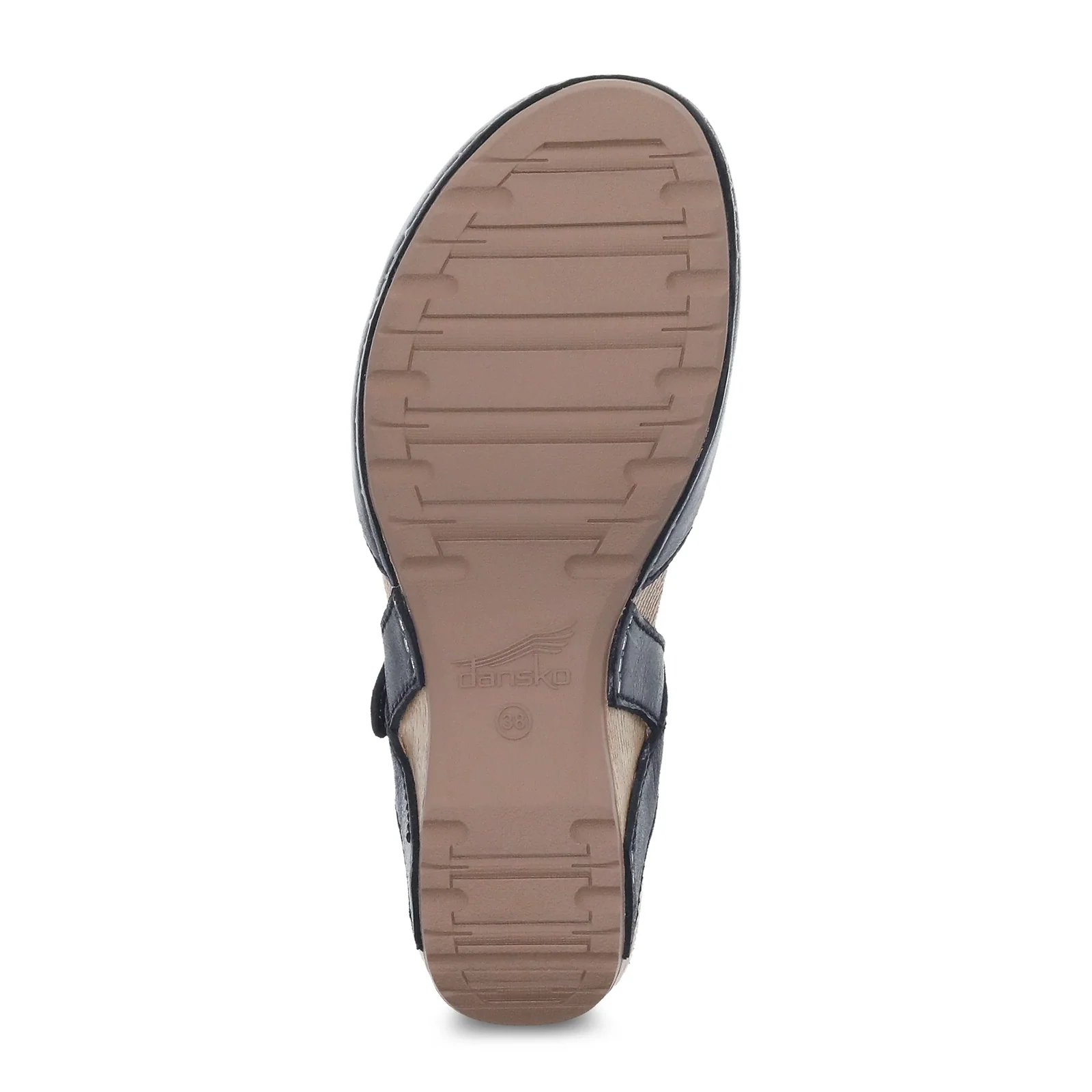 Dansko Tiffani Wedge Sandal (Women) - Black Milled Burnished - Image 7