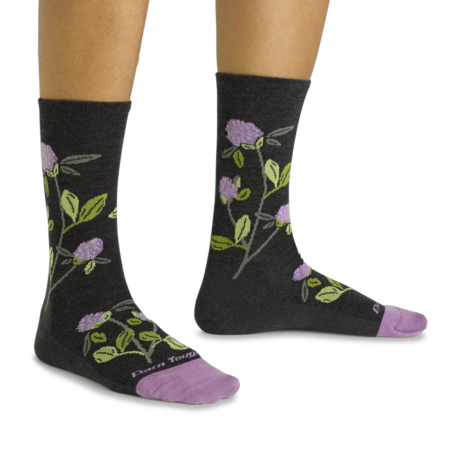 Darn Tough Blossom Lightweight Crew Sock (Women) - Charcoal - Image 2