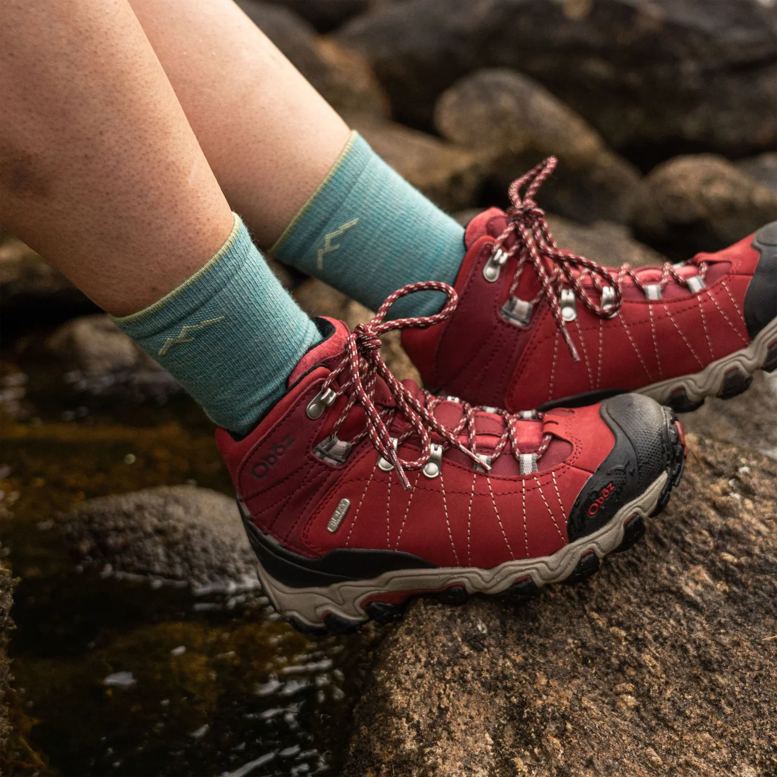 Darn Tough Light Hiker Lightweight Micro Crew Sock with Cushion (Women) - Aqua - Image 3