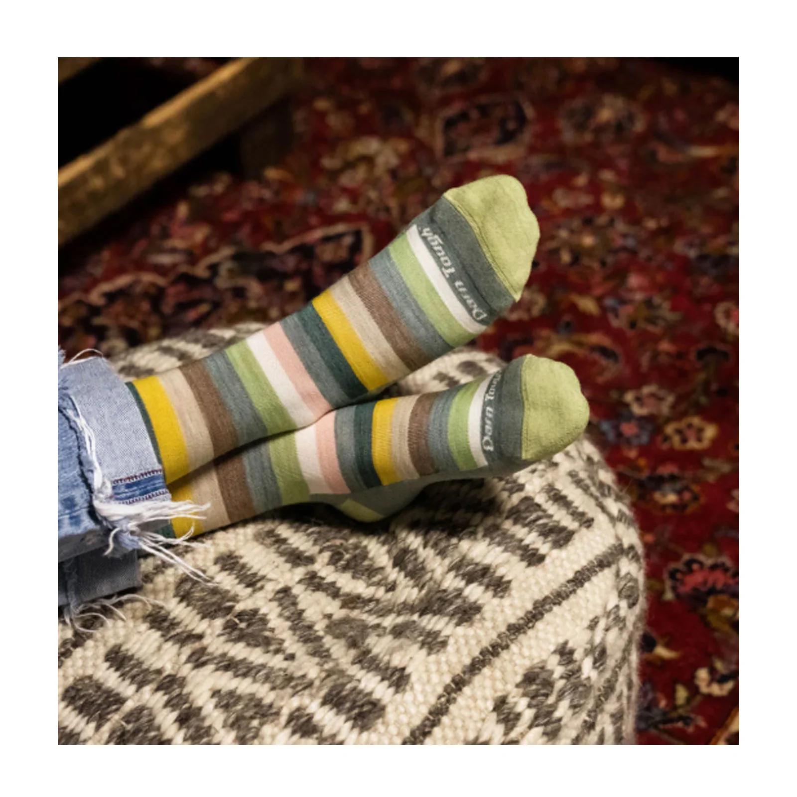Darn Tough Mystic Stripe Lightweight Cushion Crew Sock (Women) - Seafoam - Image 4