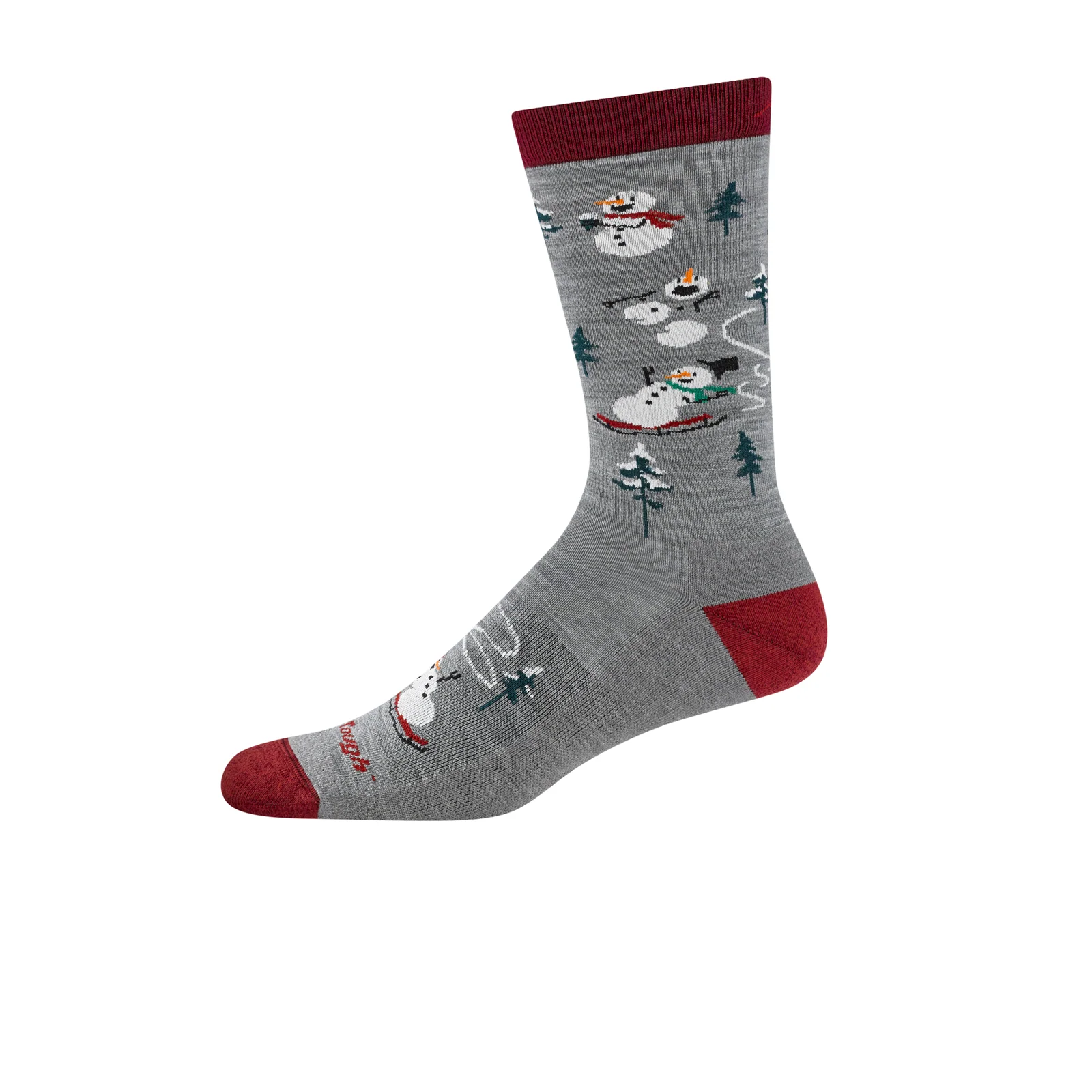 Darn Tough Sled Head Lightweight Cushion Crew Sock (Men) - Gray - Image 2