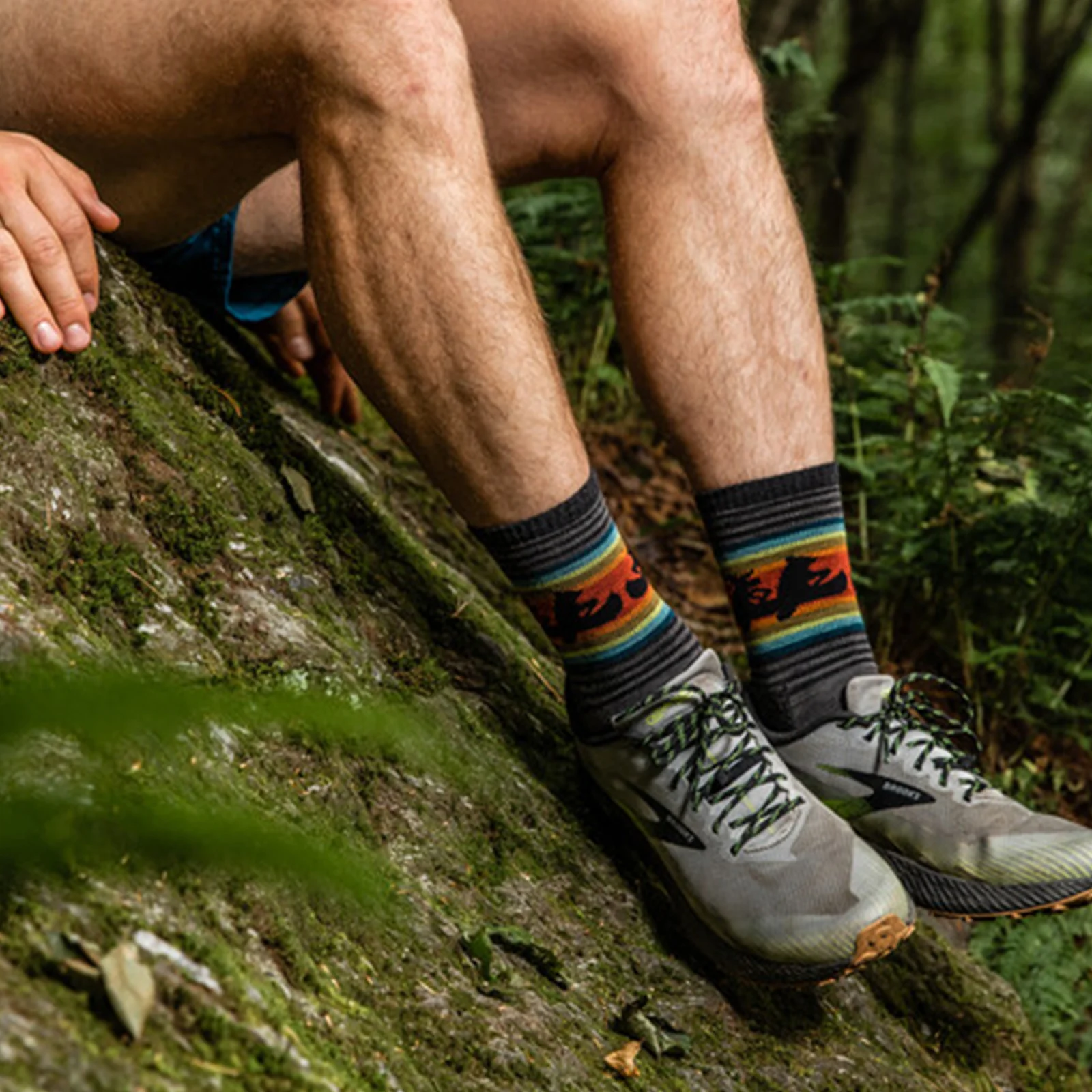 Darn Tough Willoughby Lightweight Cushion Micro Crew Sock (Men) - Taupe - Image 5