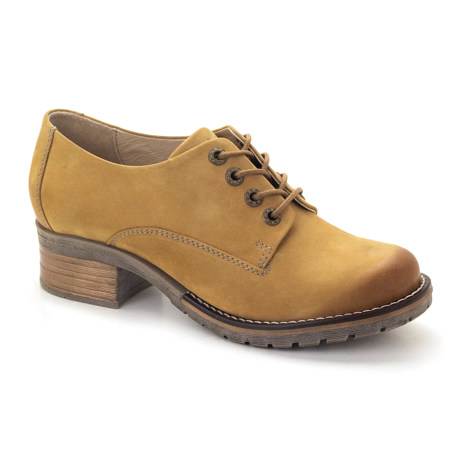 Dromedaris Kaley Heeled Lace Up (Women) - Ocre - Image 3