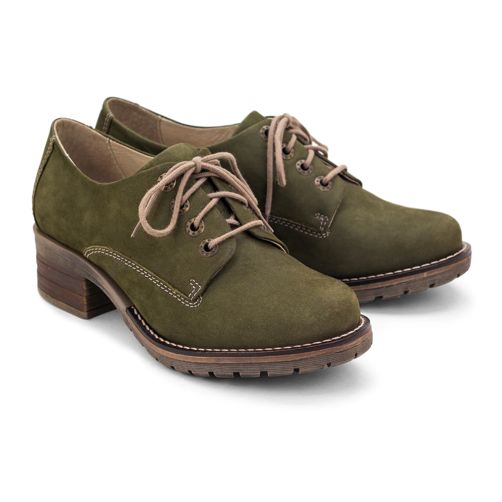 Dromedaris Kaley Heeled Lace Up (Women) - Olive - Image 4