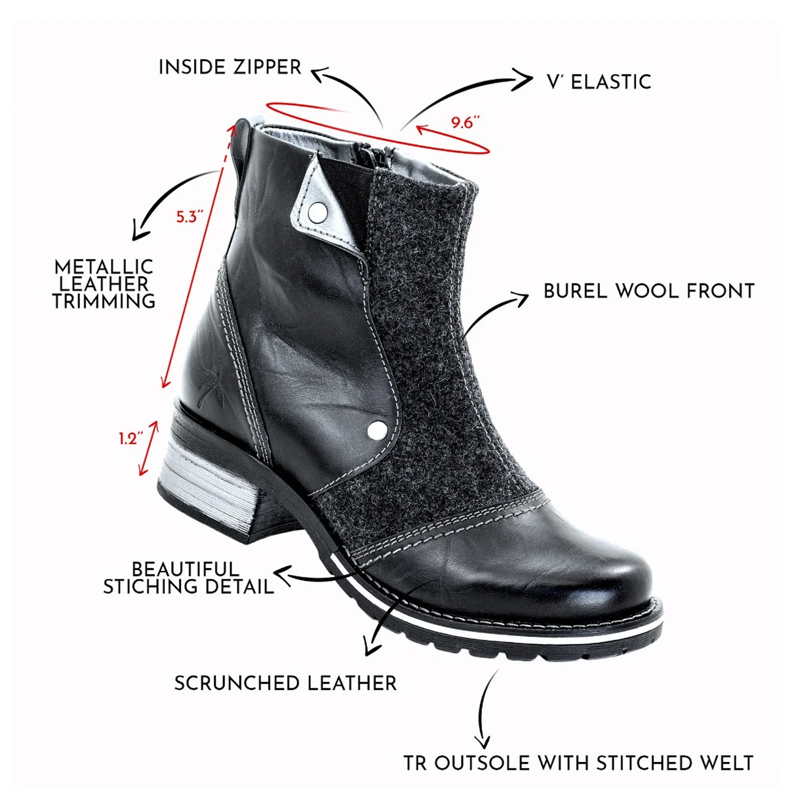 Dromedaris Kassia Burel Ankle Boot (Women) - Black - Image 5