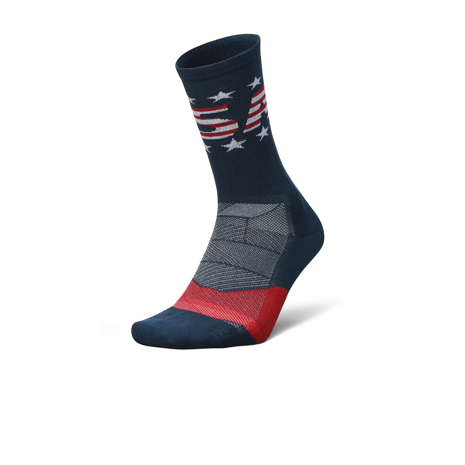 Feetures Elite Light Cushion Mini Crew Sock (Unisex) - Limited Edition USA Navy - Image 2