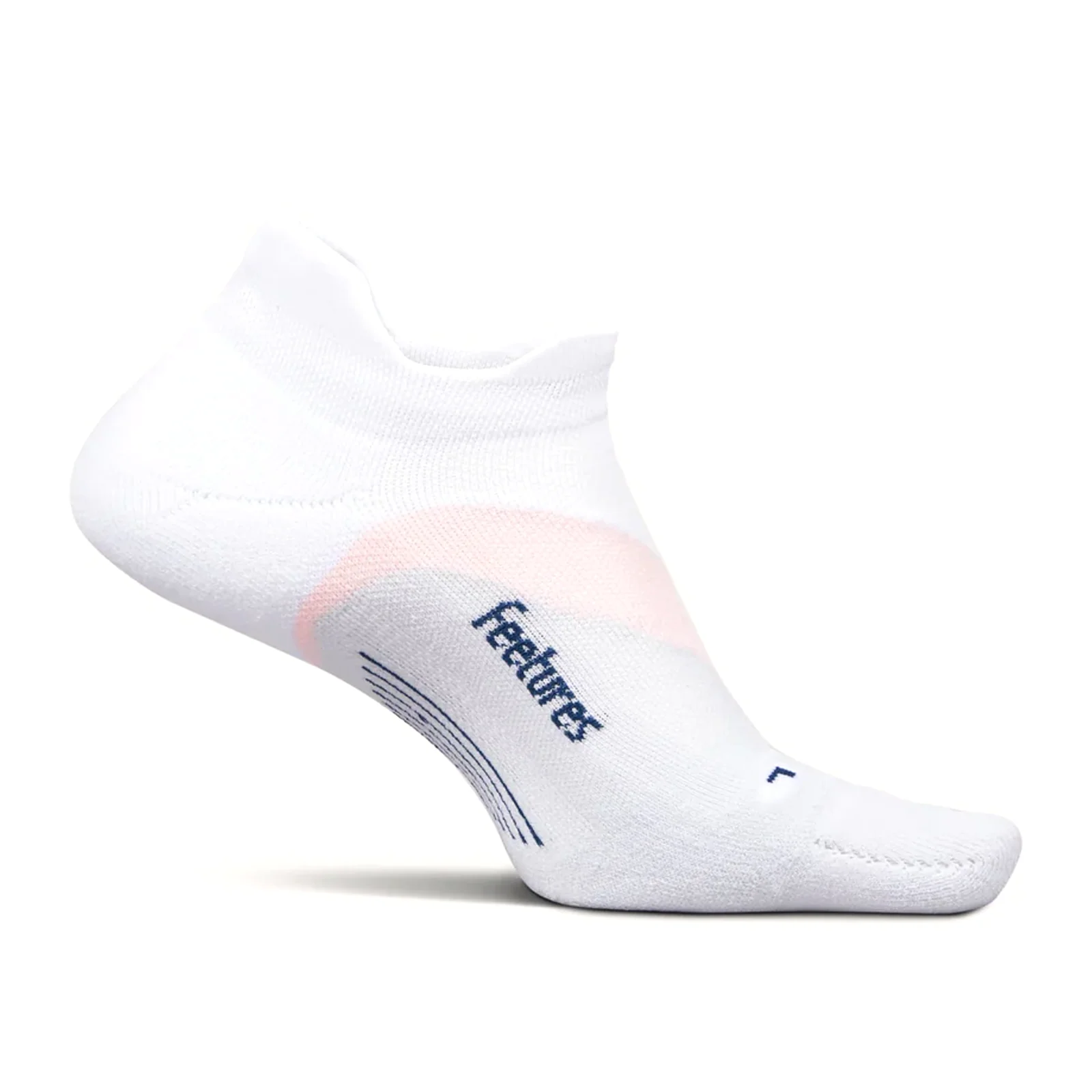 Feetures Elite Light Cushion No Show Tab Sock (Unisex) - White Rose