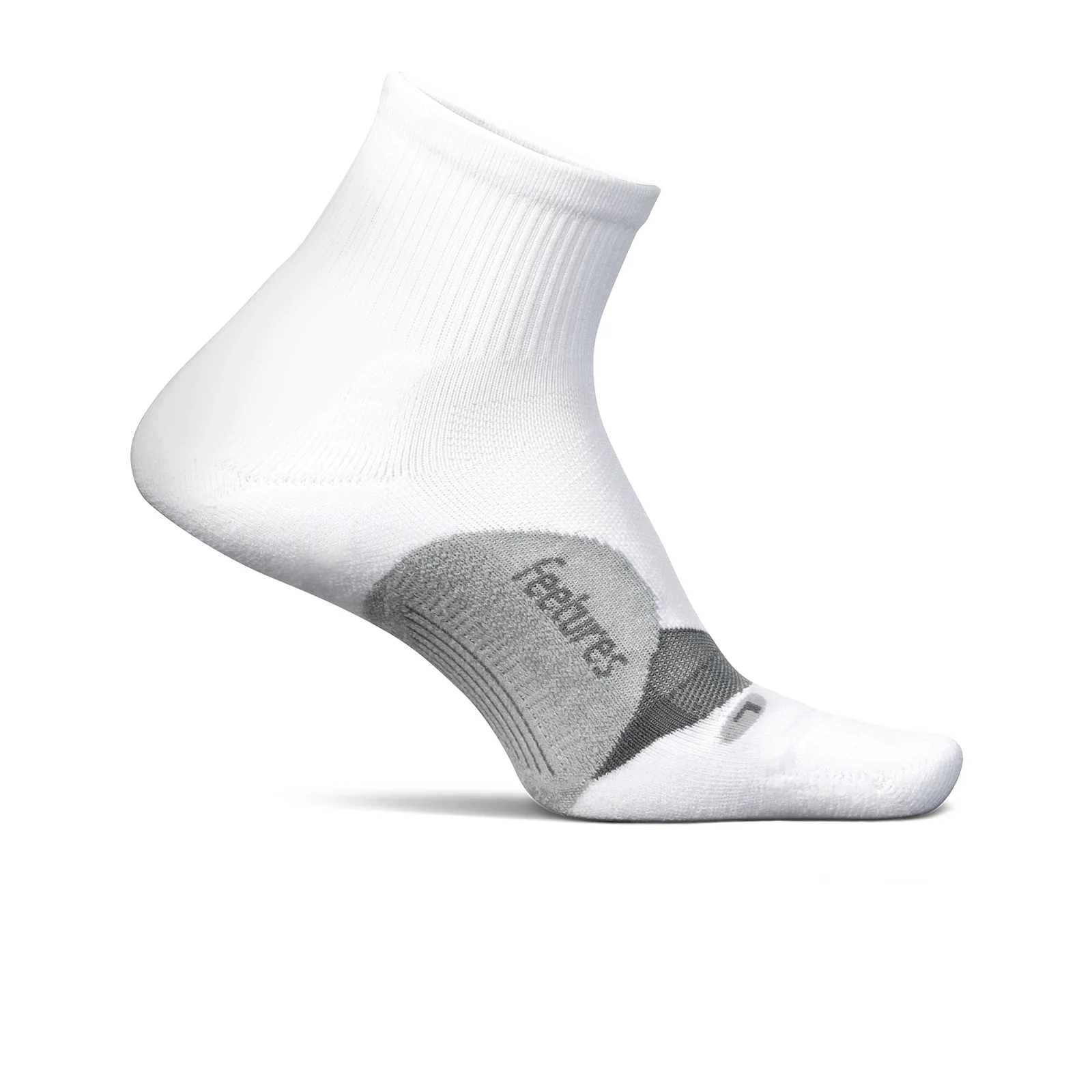 Feetures Elite Light Cushion Quarter Sock (Unisex) - White