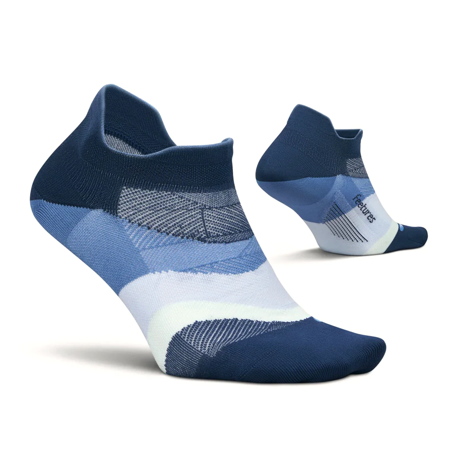 Feetures Elite Ultra Light No Show Tab Sock (Unisex) - Blue Wave - Image 2